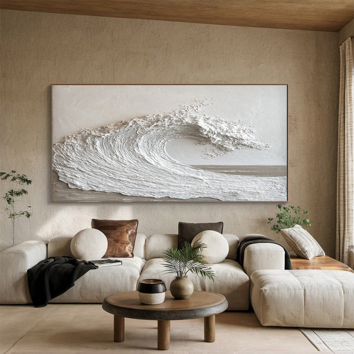 High-End 3D Wave Painting Luxury Wall Decor for Elegant Interiors #BBM 047
