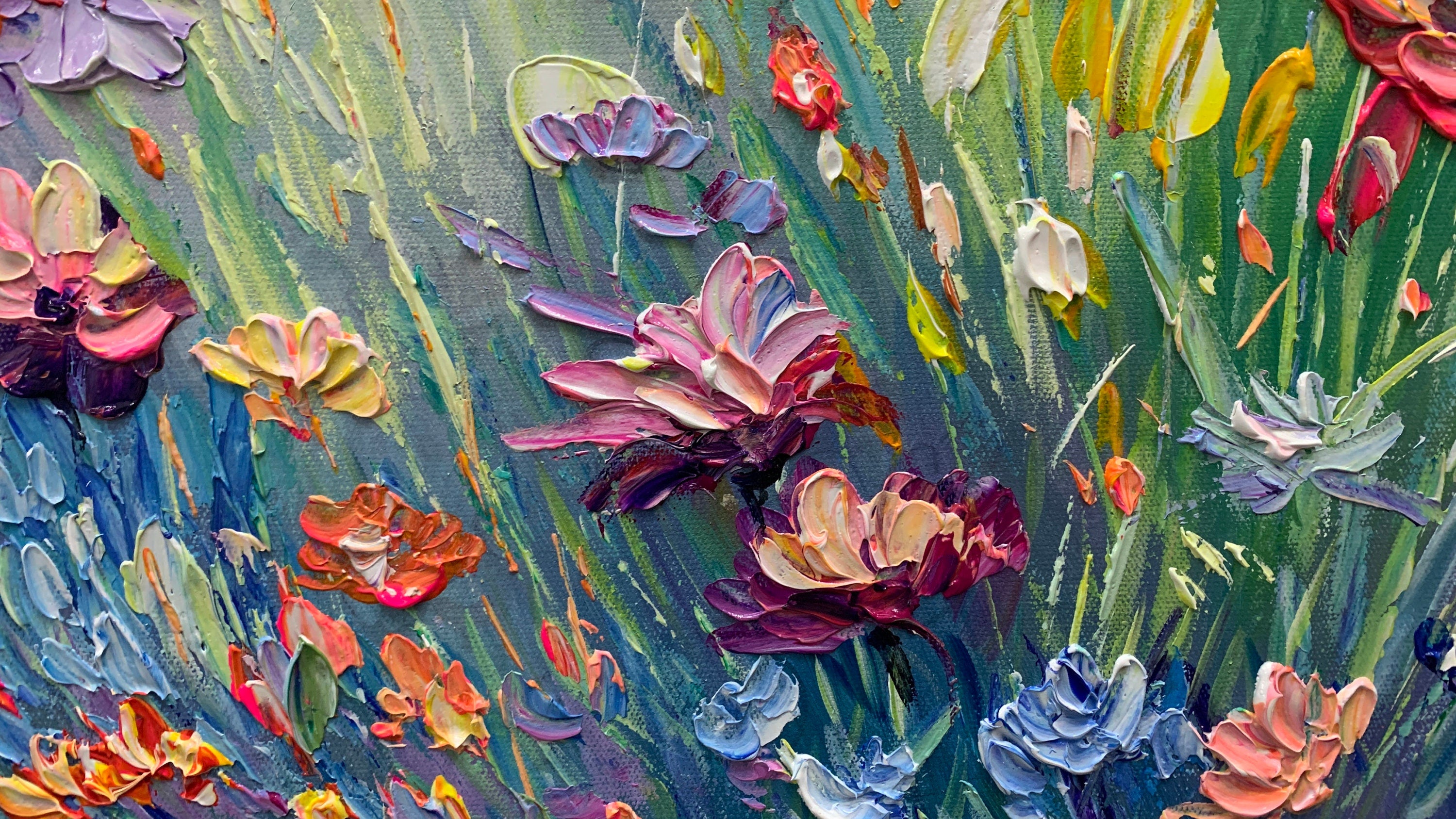 Colorful Flower Abstract Canvas Art for Modern Interiors #CAP 024
