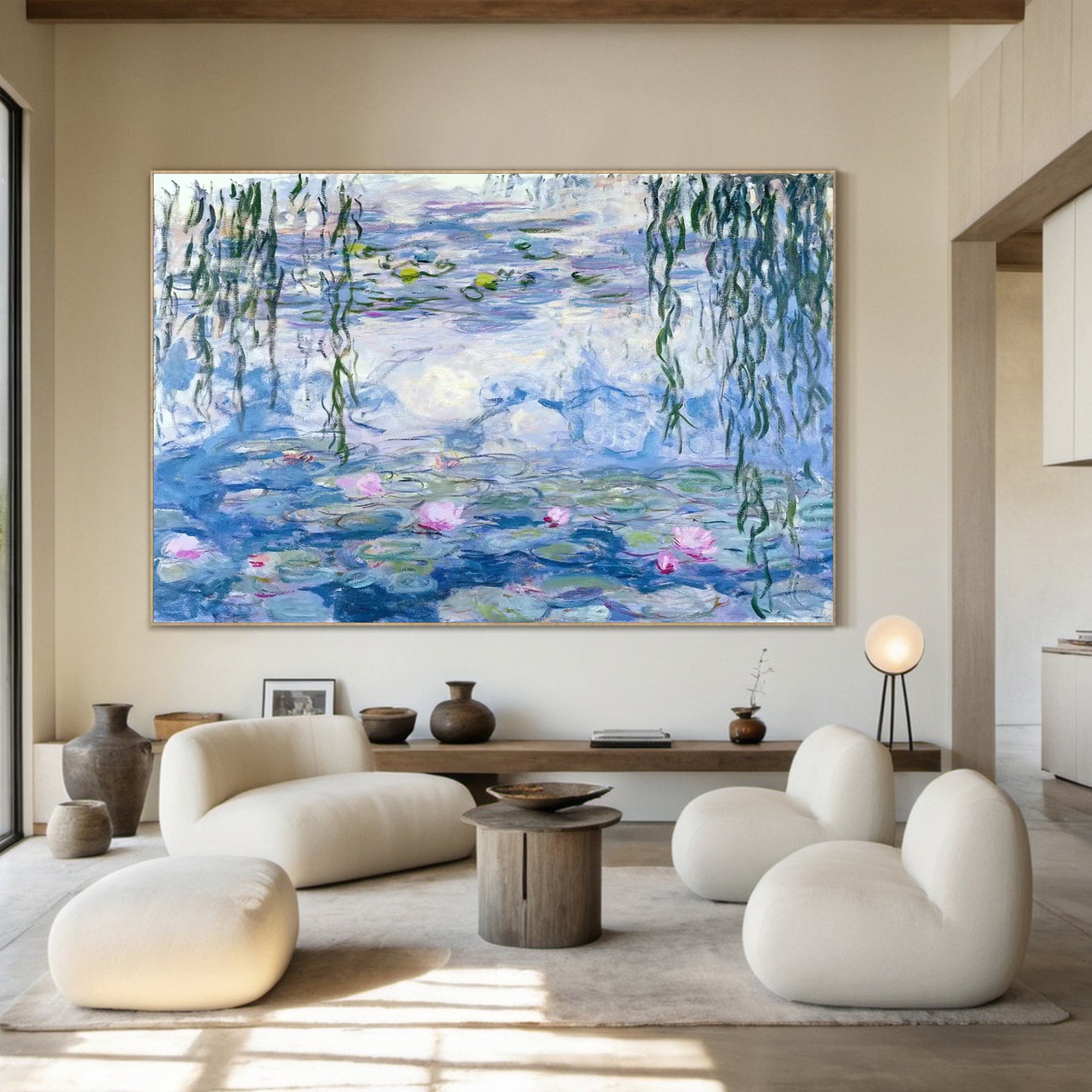 Willow & Lilies: Monet-Esque Water Garden Wall Art #BGA 193