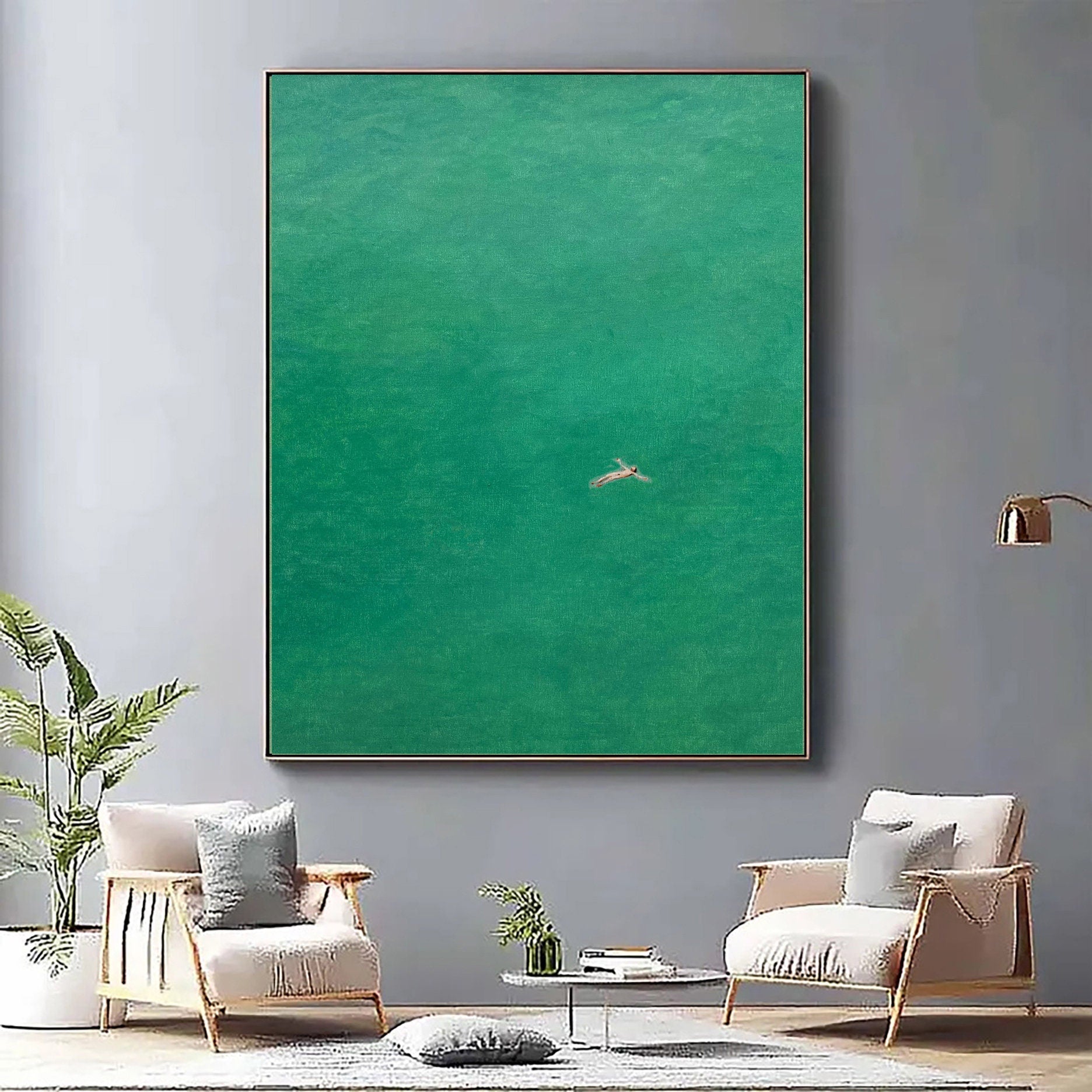 Subaqueous Grace: Contemporary Art of a Diver in Green Waters #BGA 372