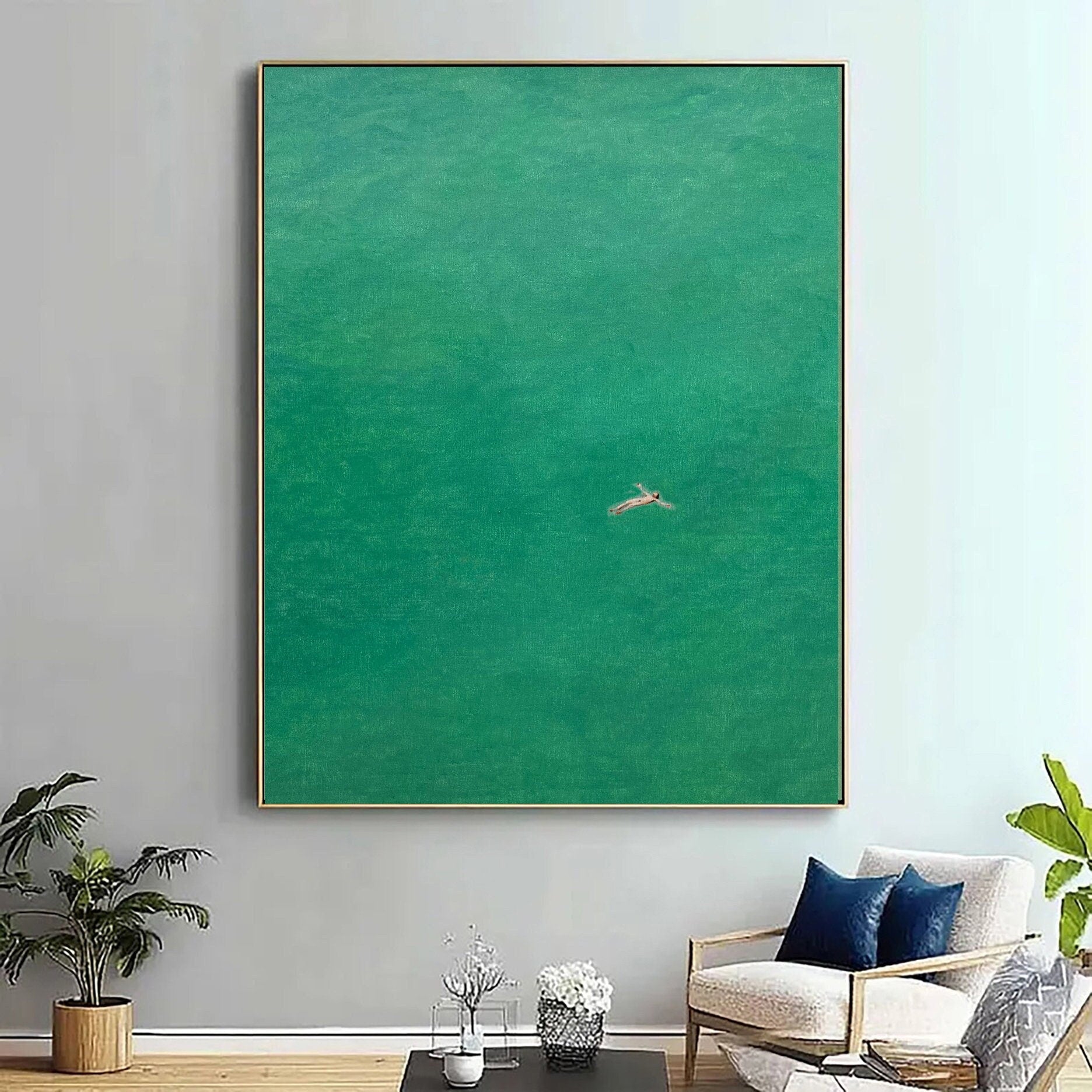 Subaqueous Grace: Contemporary Art of a Diver in Green Waters #BGA 372