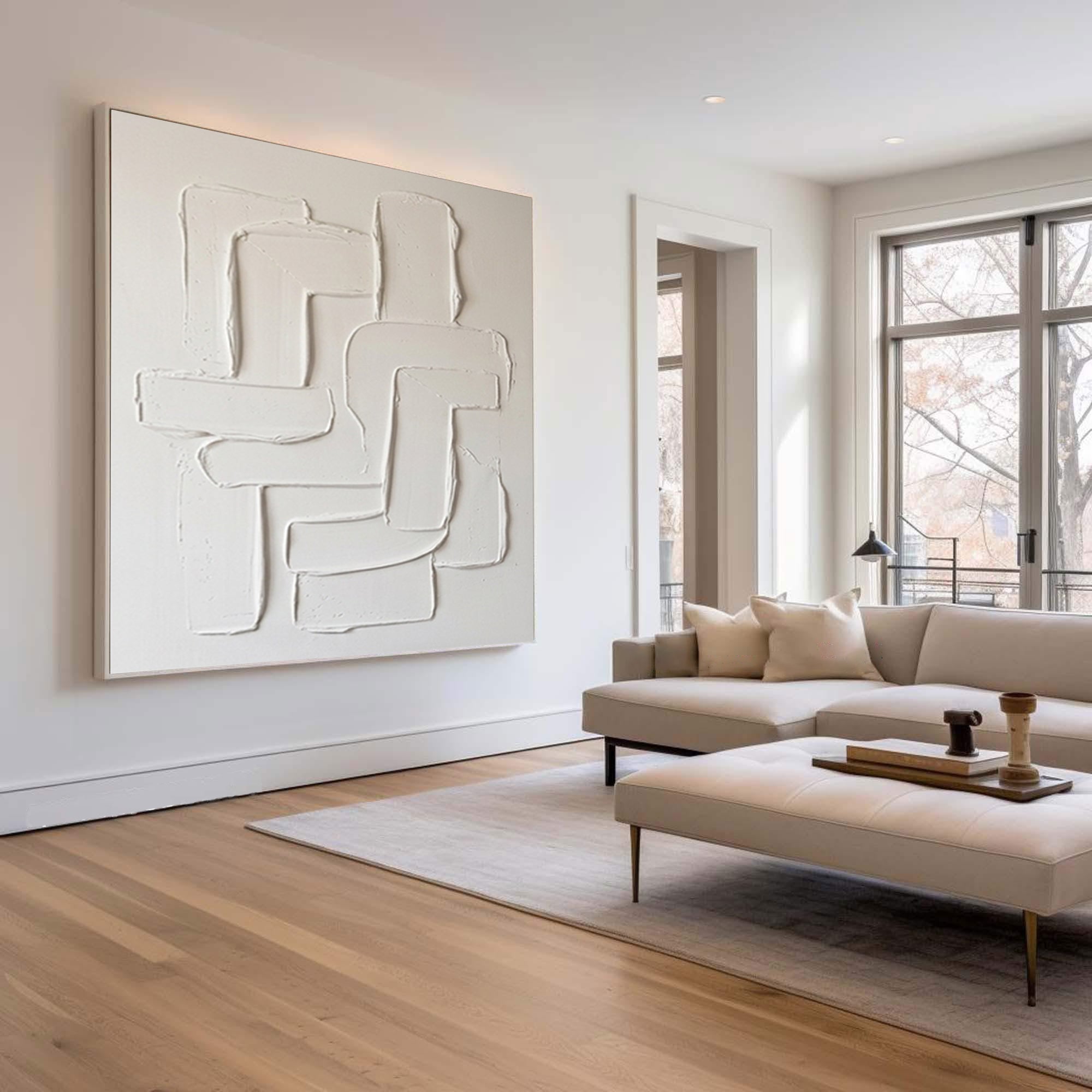 Large Sculptural Texture Wall Art Hand Painted Neutral Abstract Canvas