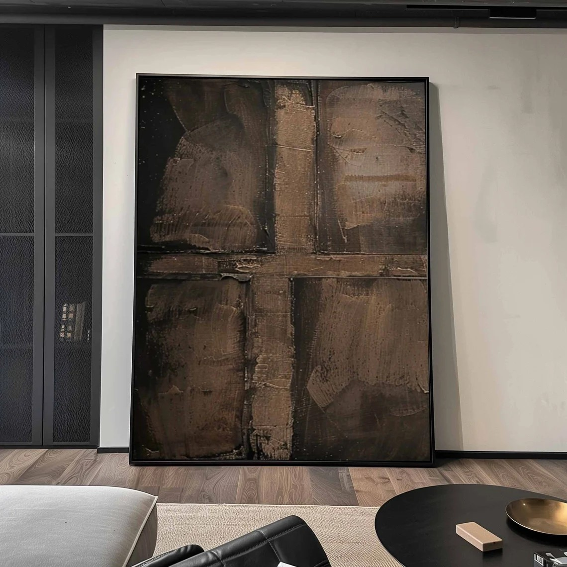 Textured Abstract Canvas, Brown Tones, Wabi-Sabi Inspired Art #BGA 145