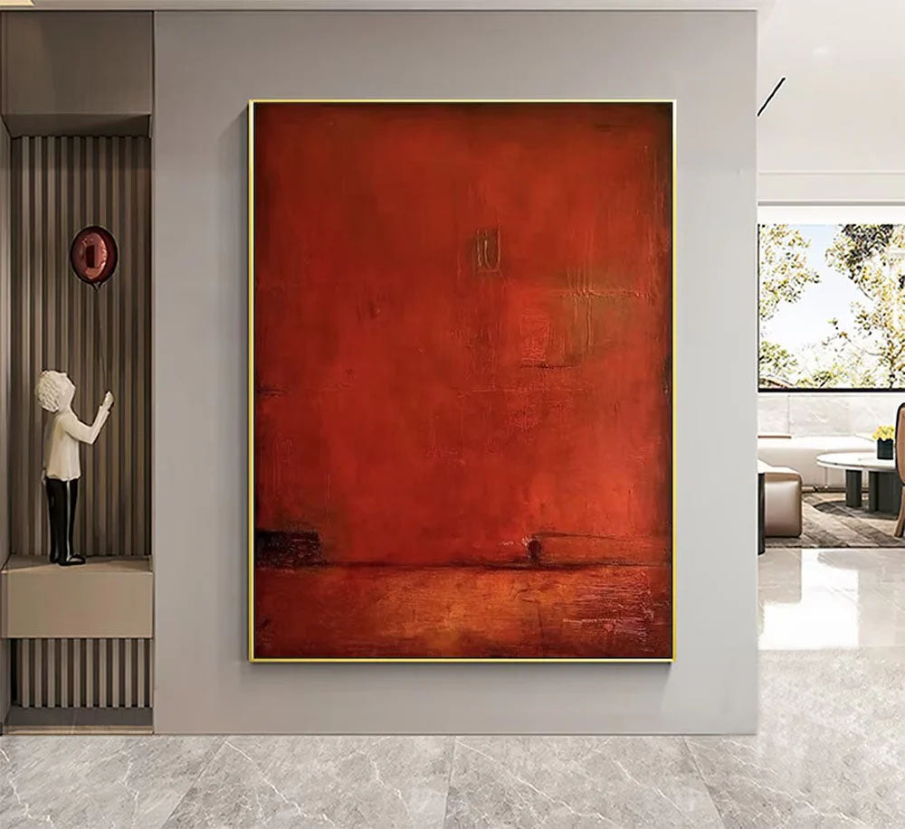 Deep Red Minimalist Wall Art #BGA 057, image size:1000x917