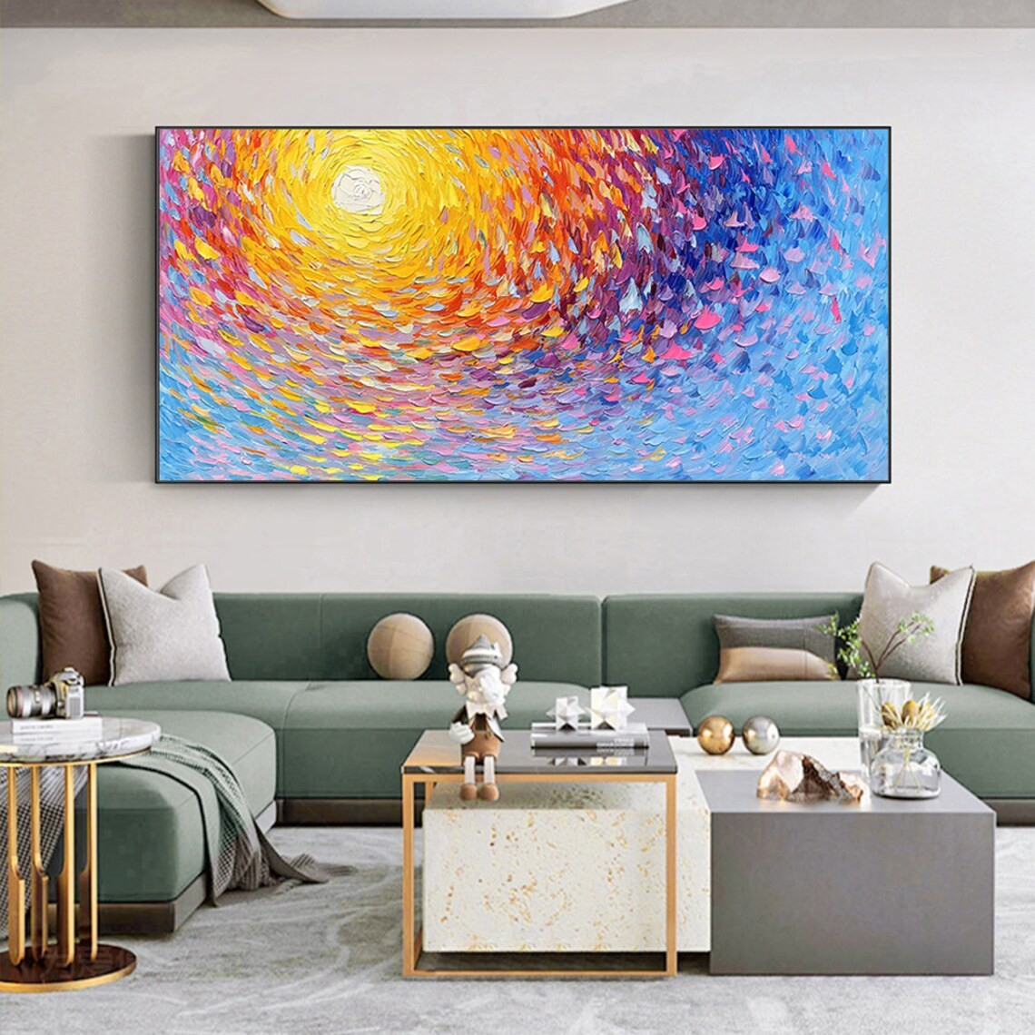 Dynamic Swirl Abstract Wall Art with Vibrant Colors #BGA 045