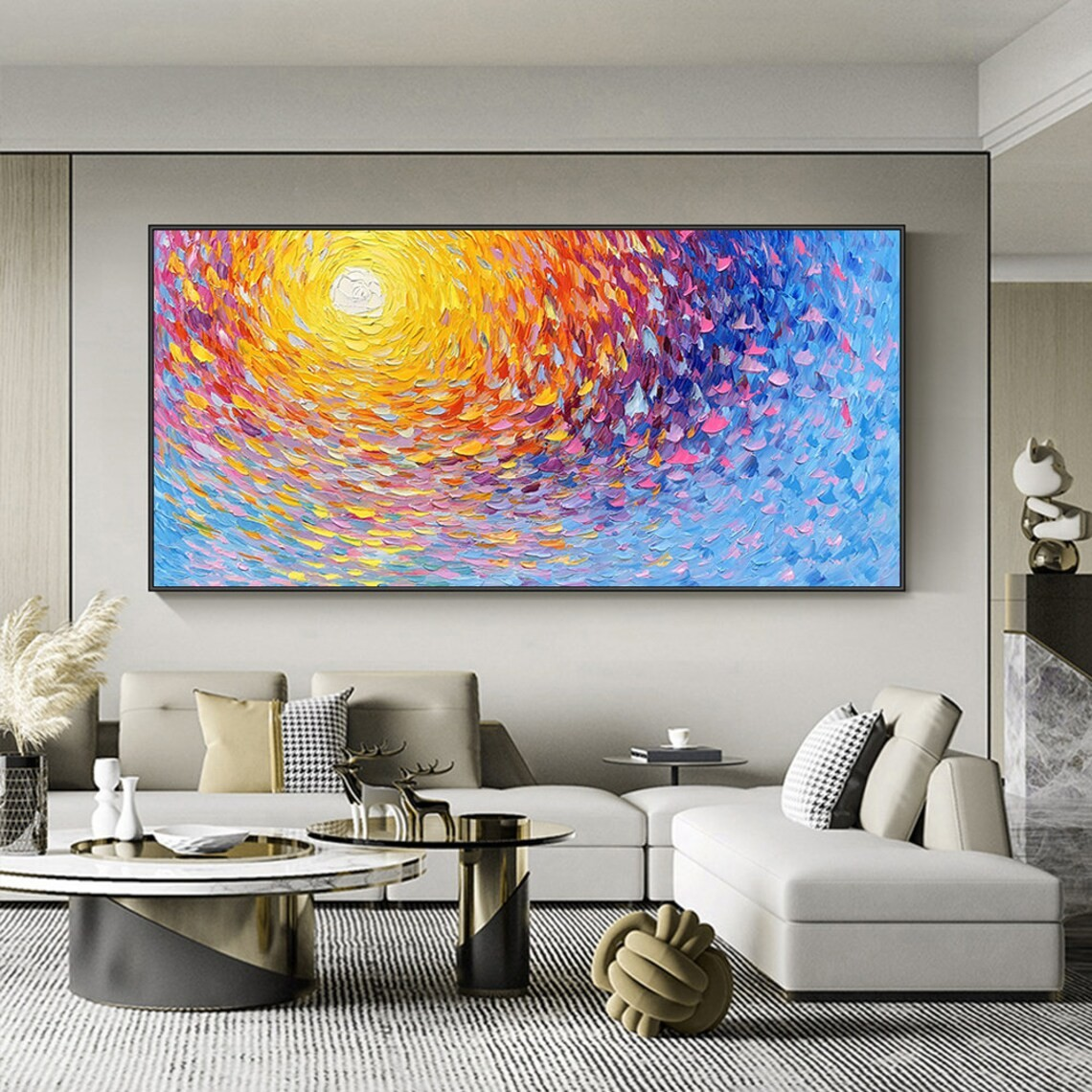 Dynamic Swirl Abstract Wall Art with Vibrant Colors #BGA 045