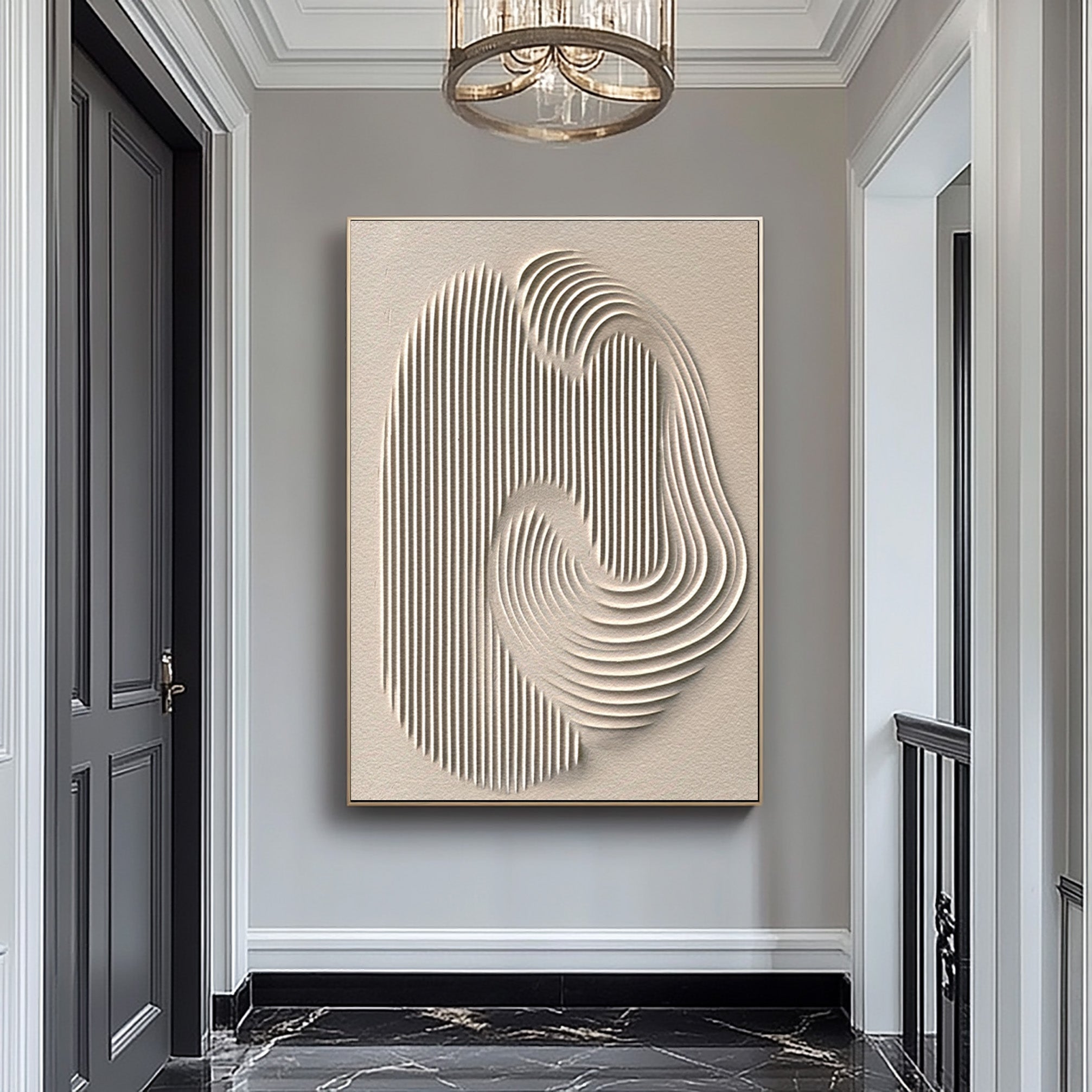 Abstract Canvas Wall Art - Minimalist White Painting for Modern Homes #BBS 032