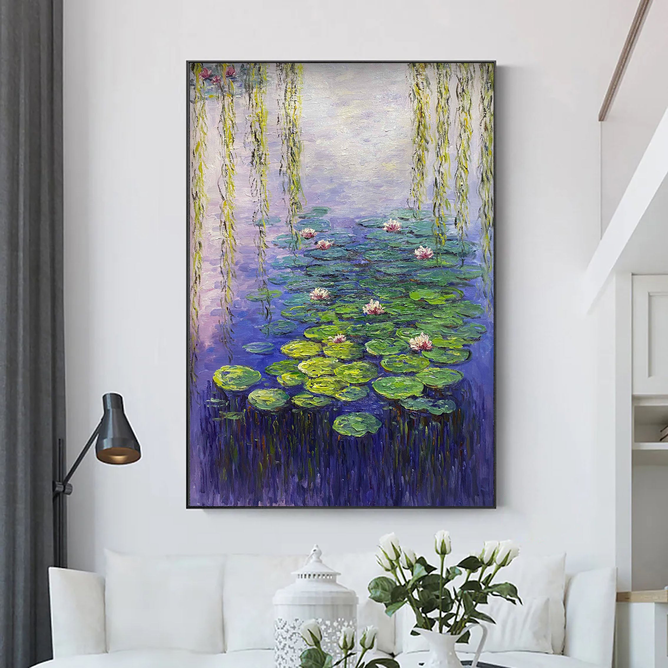 Water Lily Harmony, Contemporary Impressionistic Wall Art #BGA 062