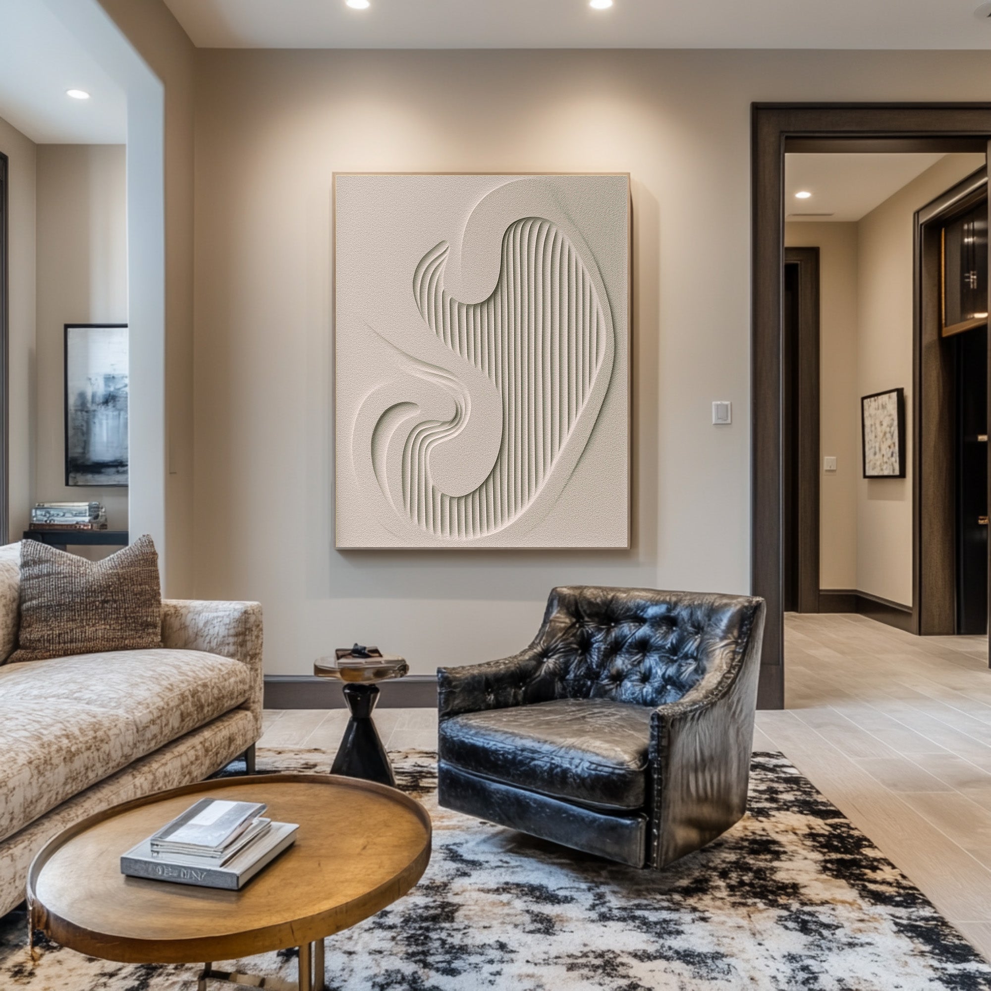 Elegant White Relief Artwork - Modern Abstract Texture #WG 081