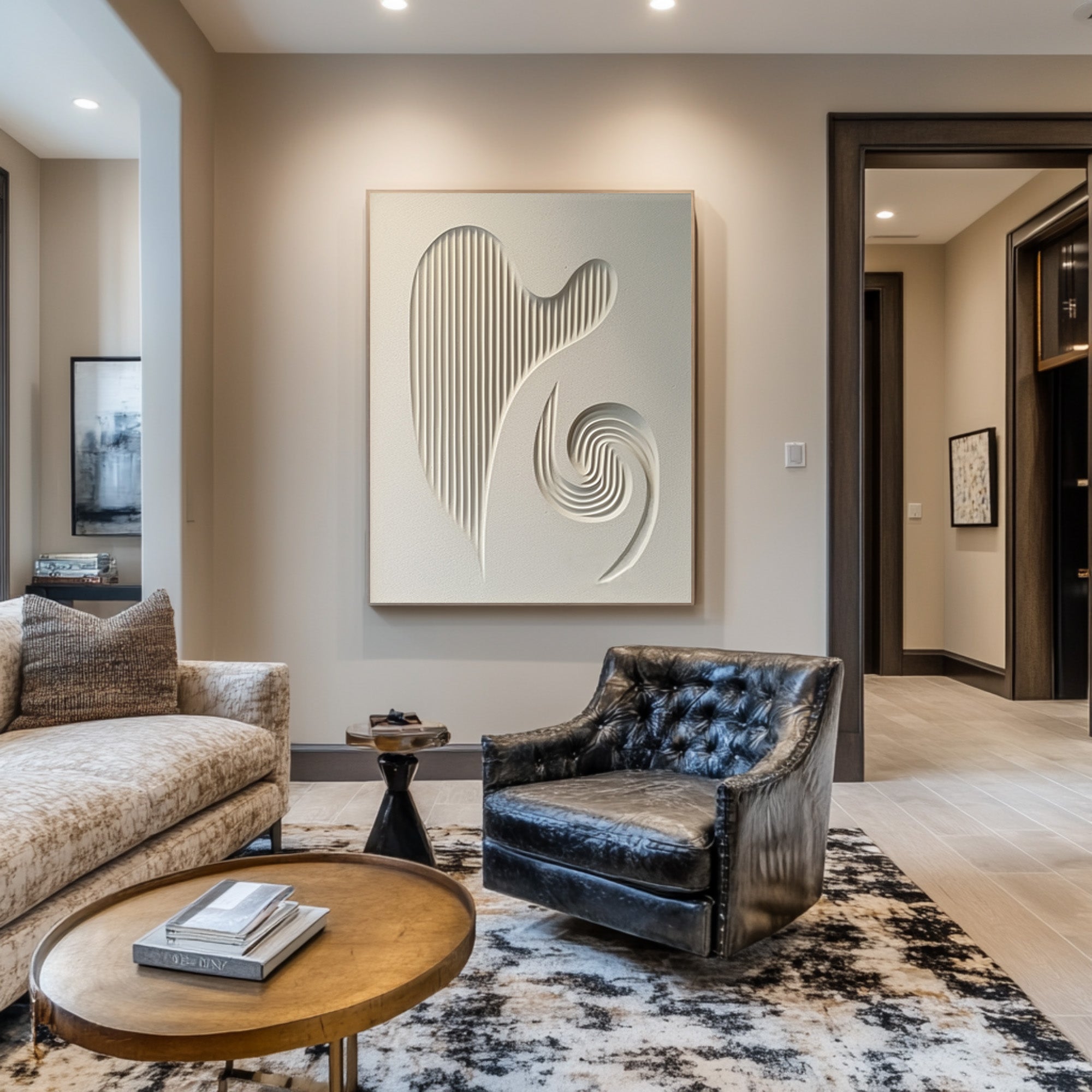 Abstract Dimensional Art - Textured White Panel #WG 080
