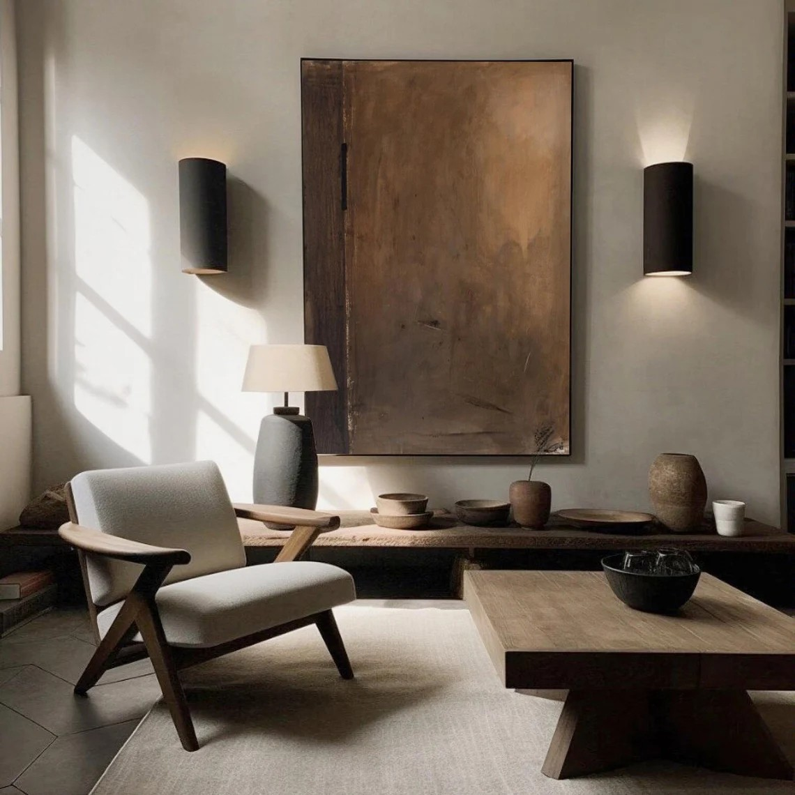 Silent Sediment: Brown Tonal Wabi-Sabi, Modern Textured Piece #BGA 157