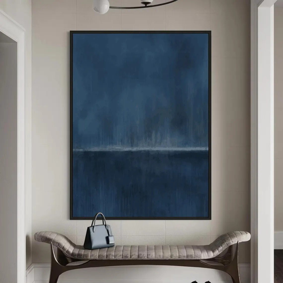 Deep Blue Gradient Minimalist Art, Contemporary Wall Painting #BGA 131