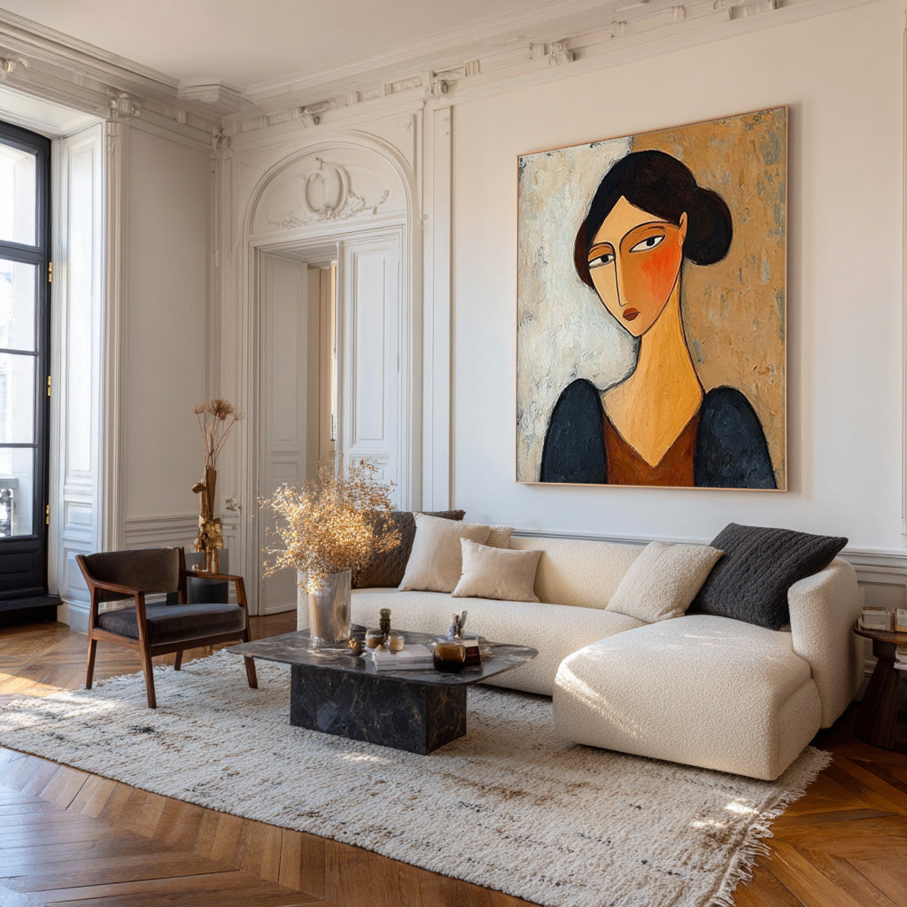 Abstract Woman Head Wall Art Fine Art Decor Piece #WG 088