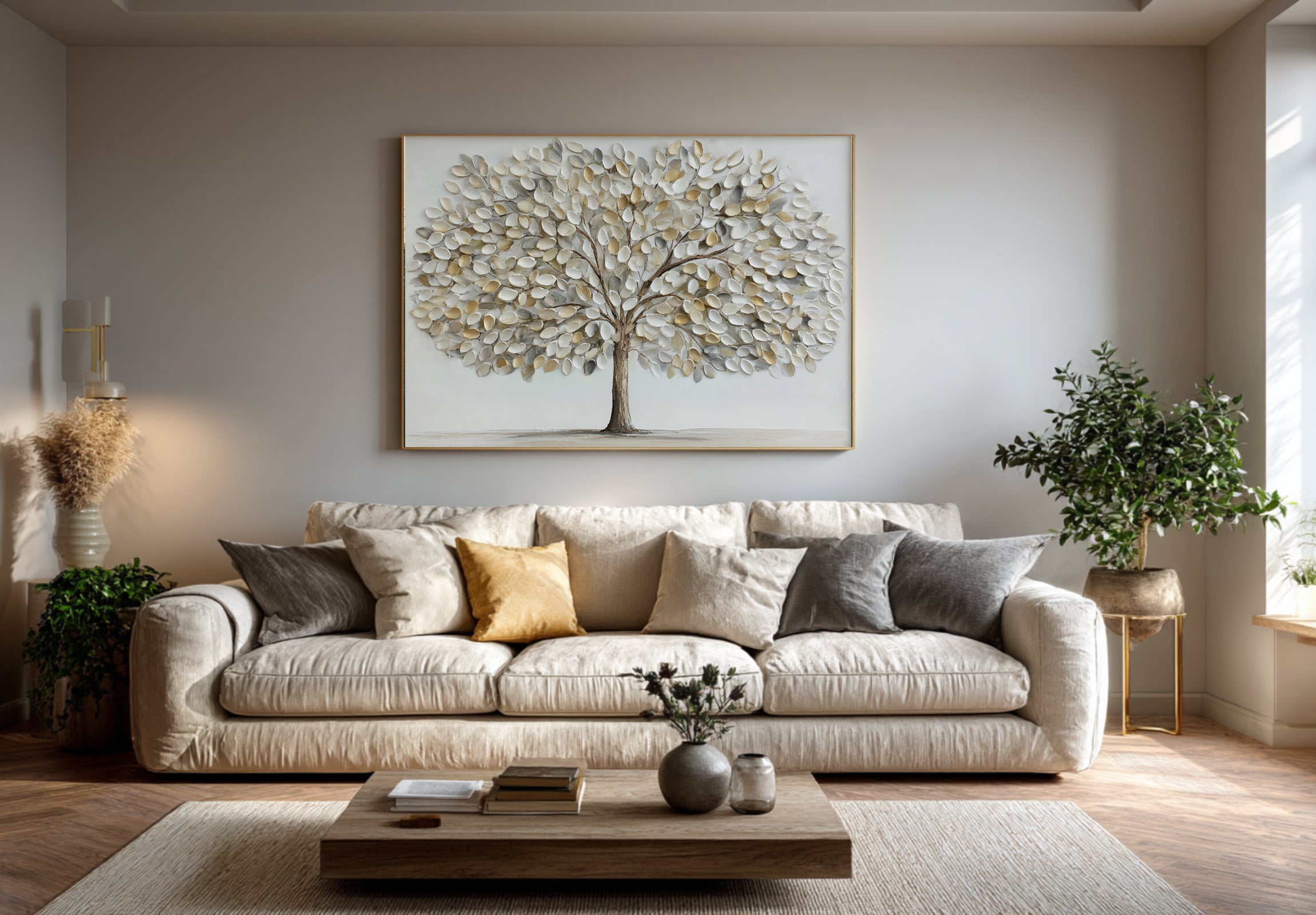 Subtle Texture Tree Art | Neutral Home Decor #WG 062