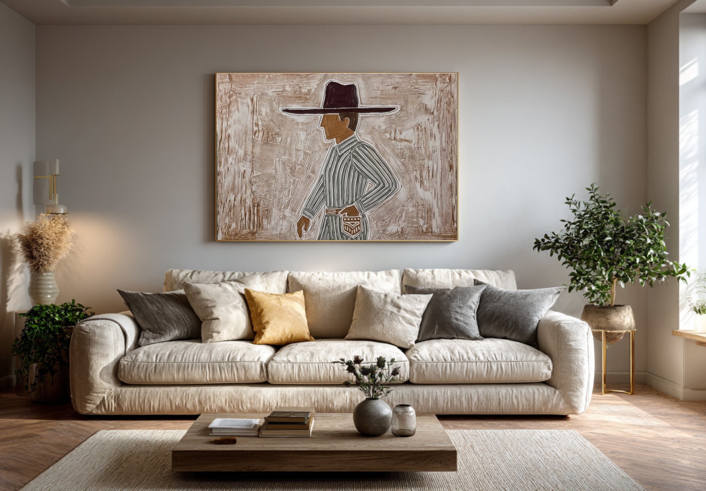 Large Fashion Figure Painting Modern Minimalist Portrait Wall Art