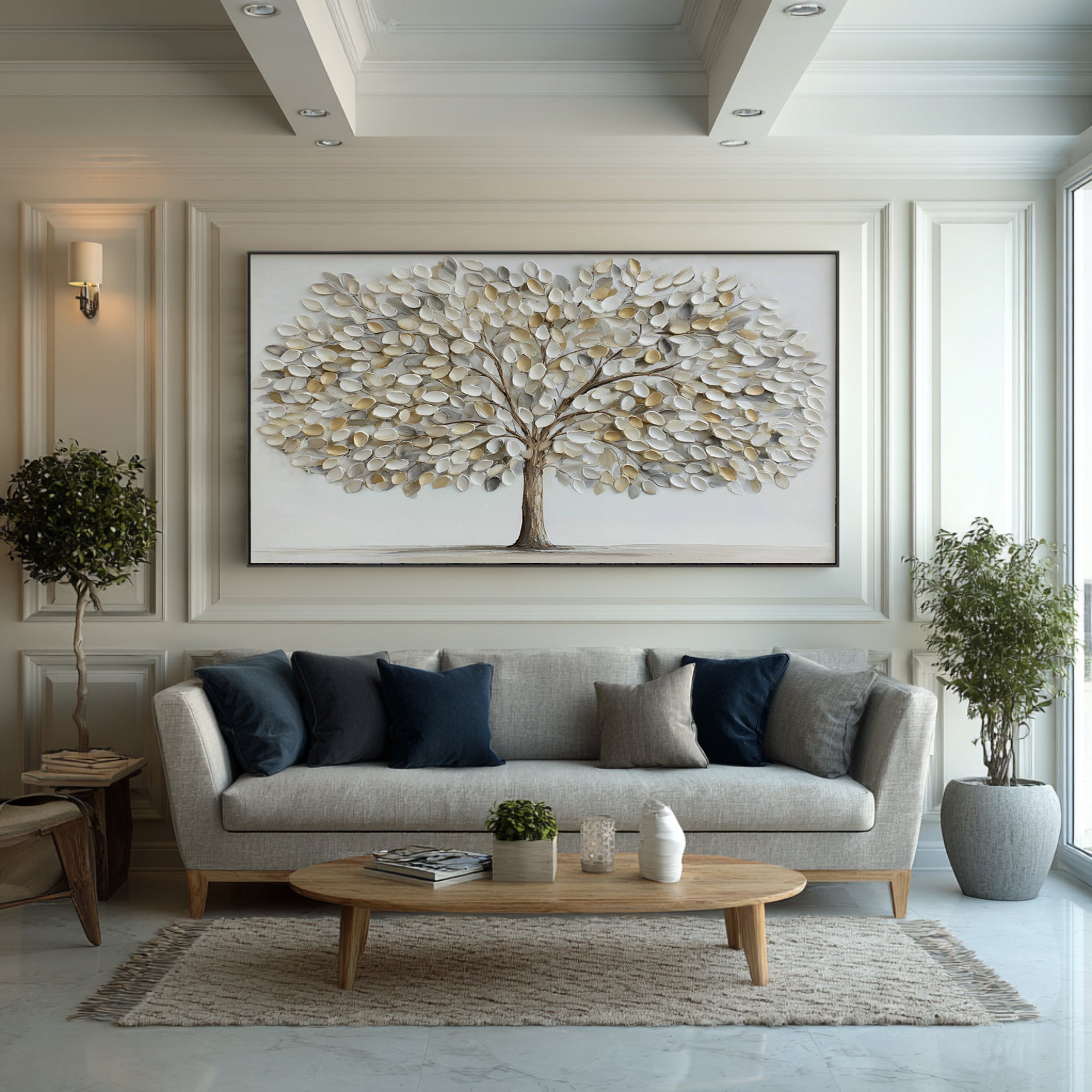 Subtle Texture Tree Art | Neutral Home Decor #WG 062