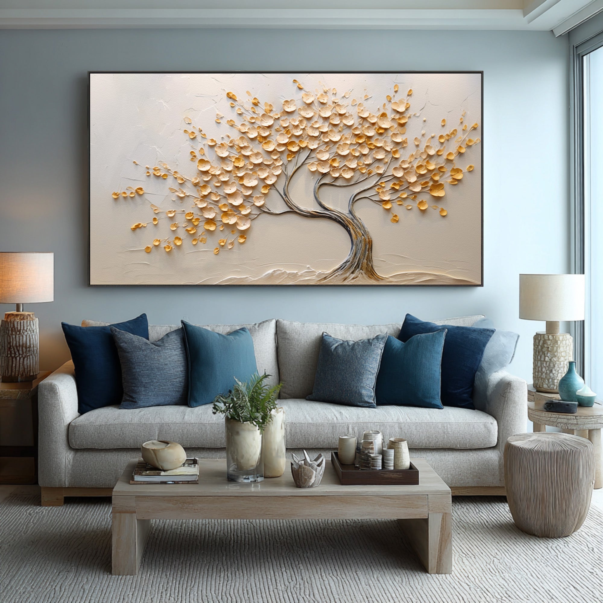Tree of Life Art Modern Relief Painting for Living Room #WG 091