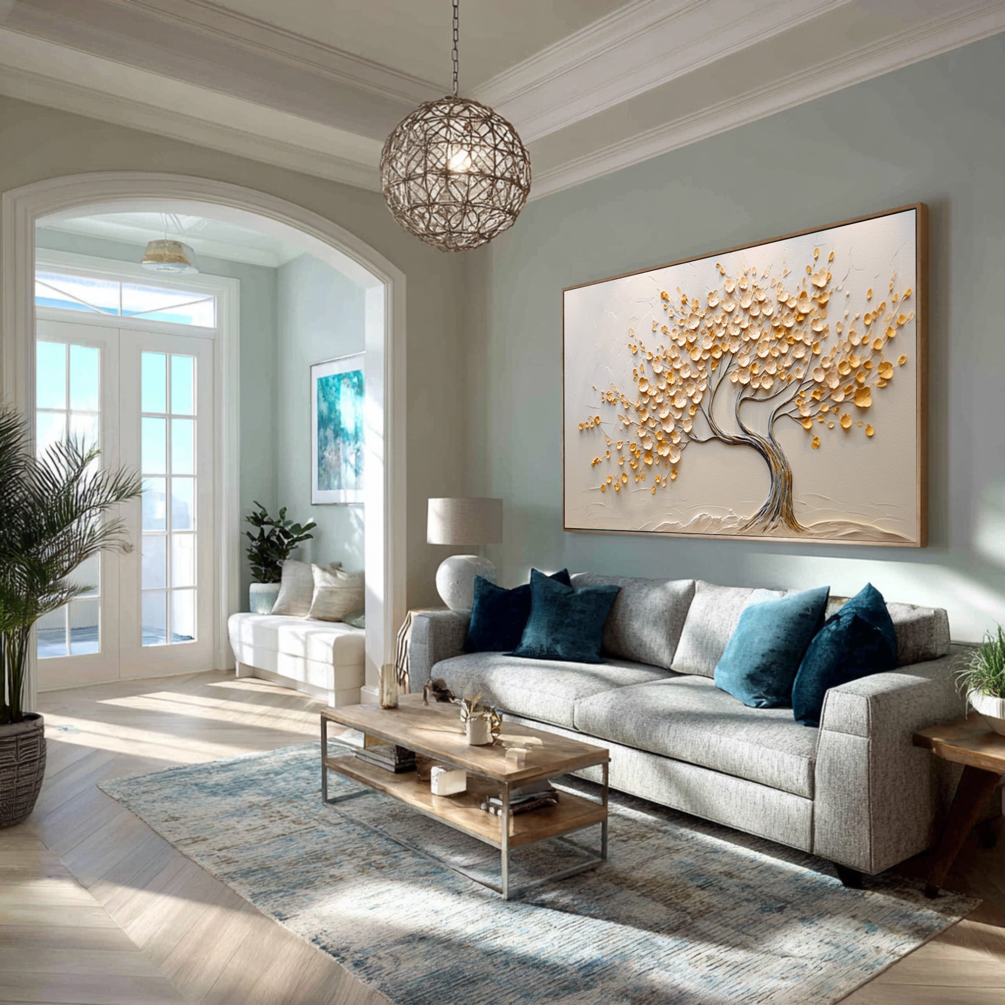 Tree of Life Art Modern Relief Painting for Living Room #WG 091