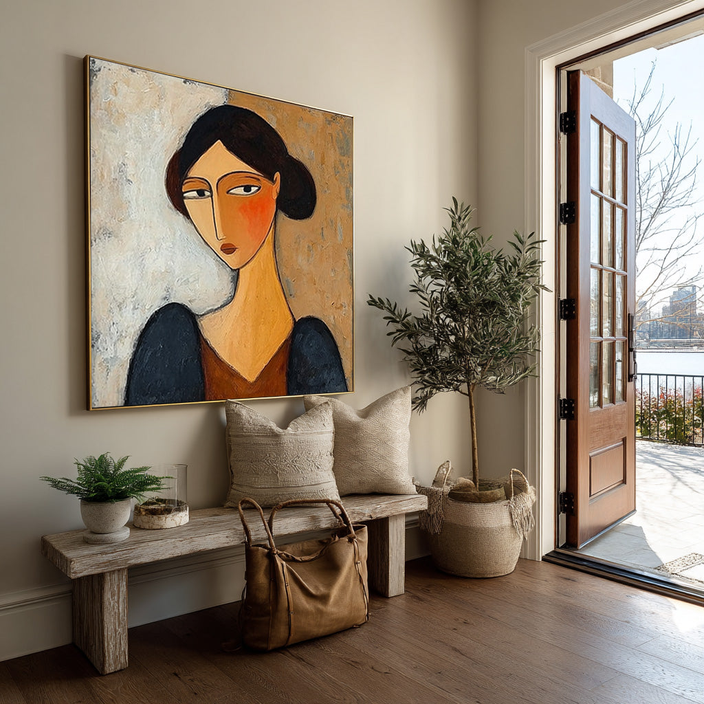 Abstract Woman Head Wall Art Fine Art Decor Piece #WG 088