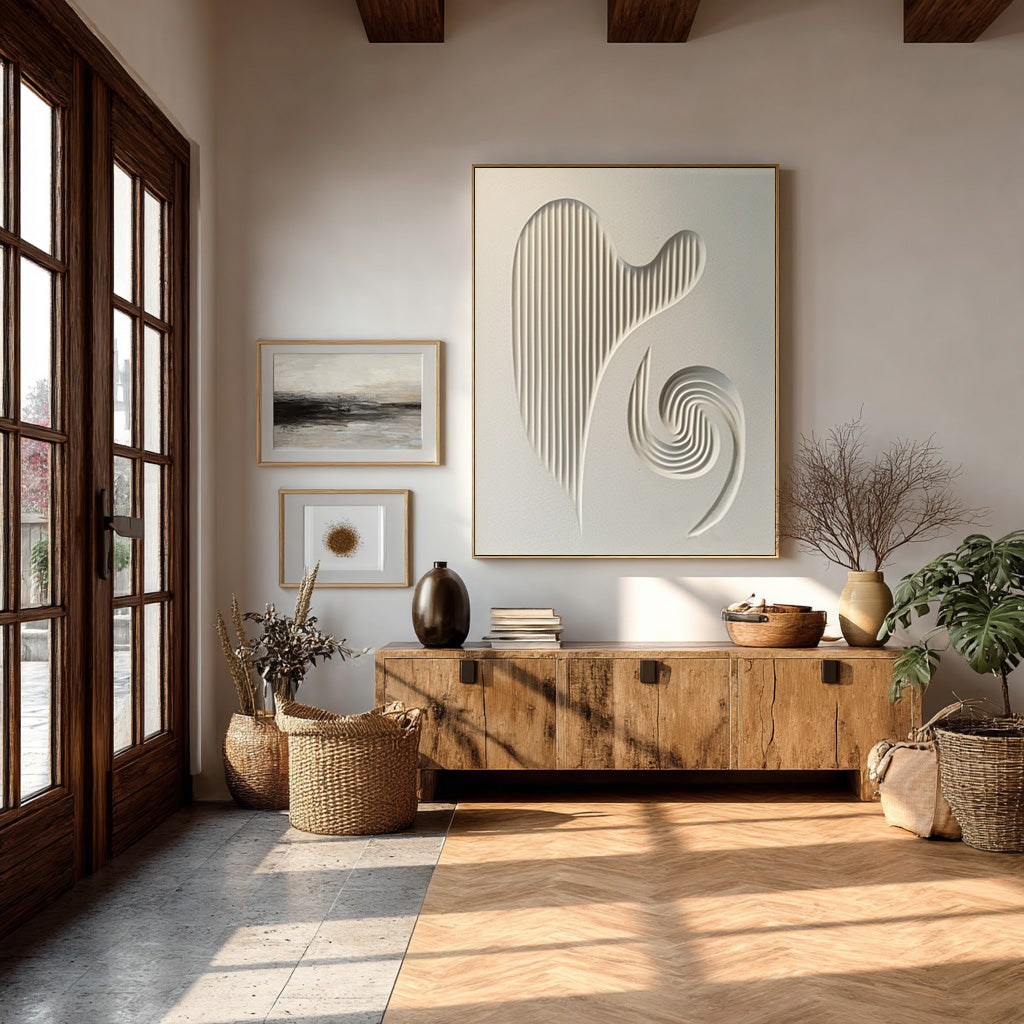 Abstract Dimensional Art - Textured White Panel #WG 080