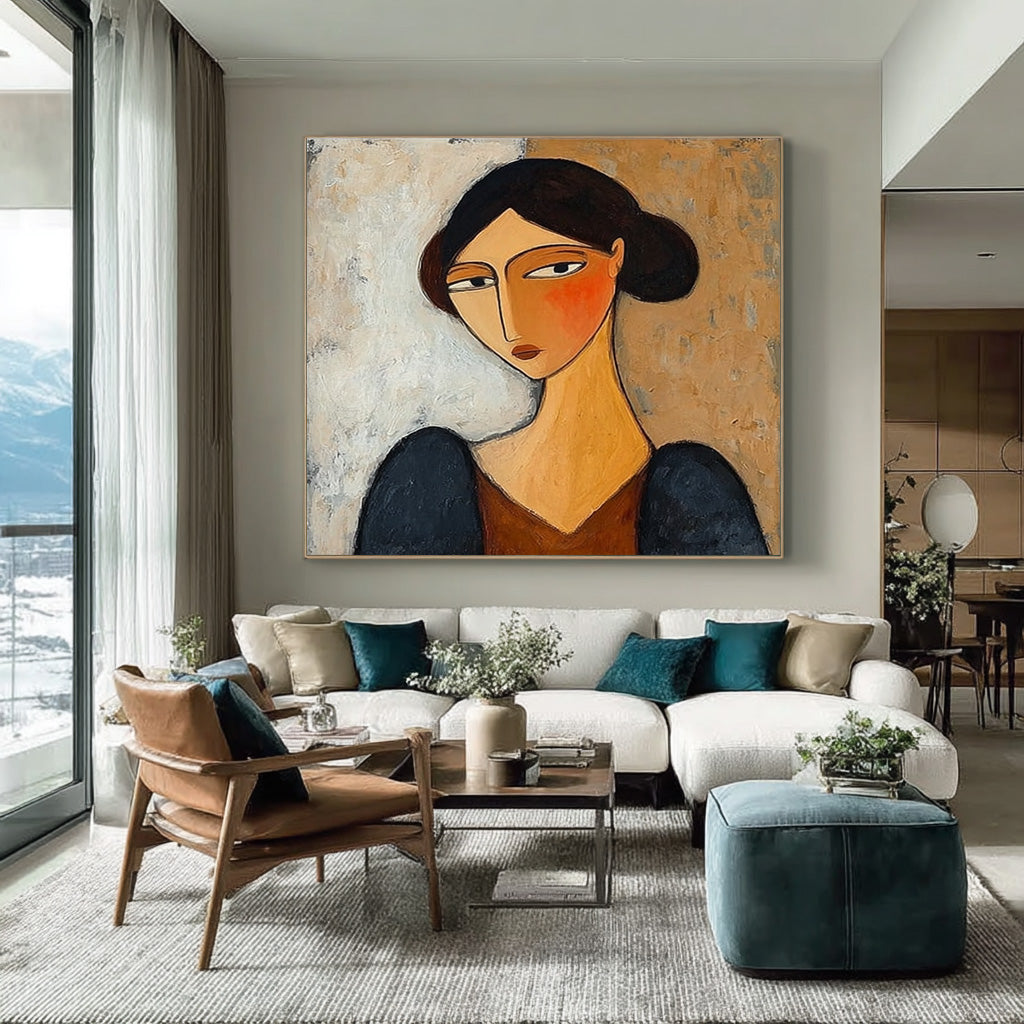 Abstract Woman Head Wall Art Fine Art Decor Piece #WG 088