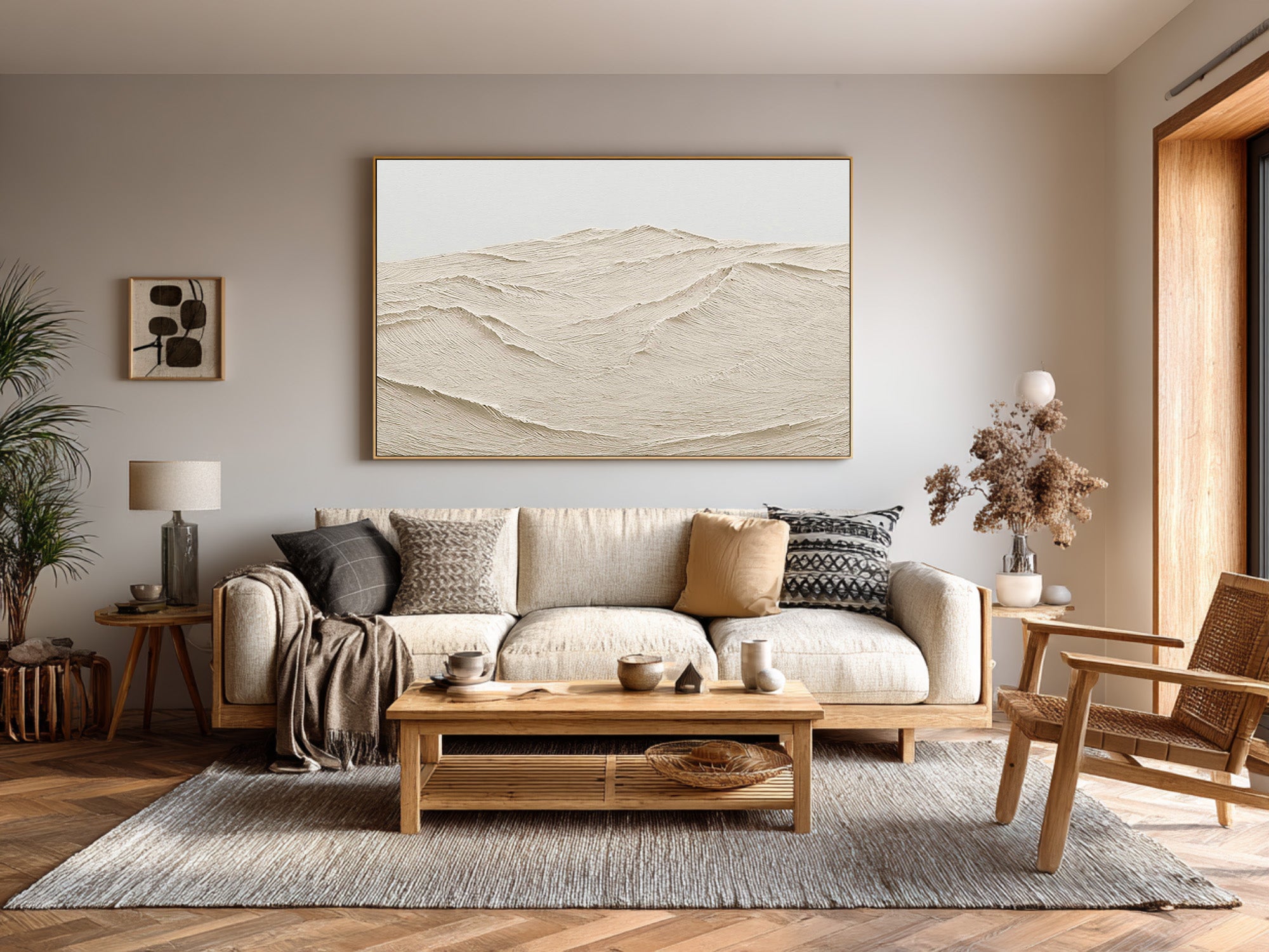 Large Impasto Abstract Hills Horizon Art Home Decor #WG 075