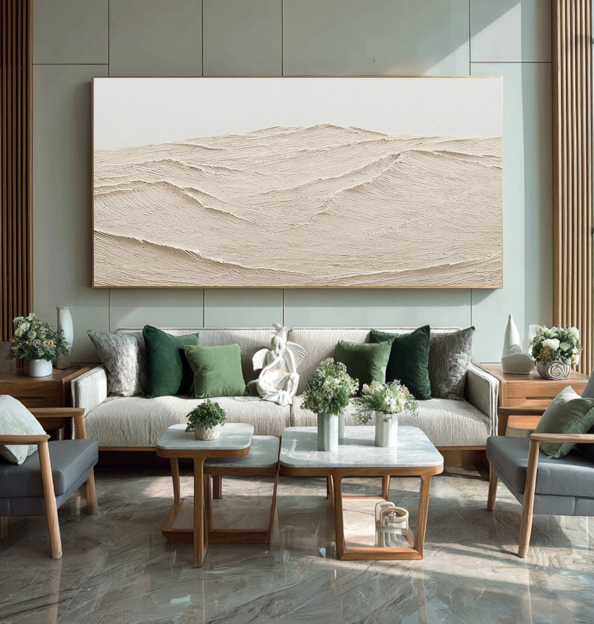 Large Impasto Abstract Hills Horizon Art Home Decor #WG 075