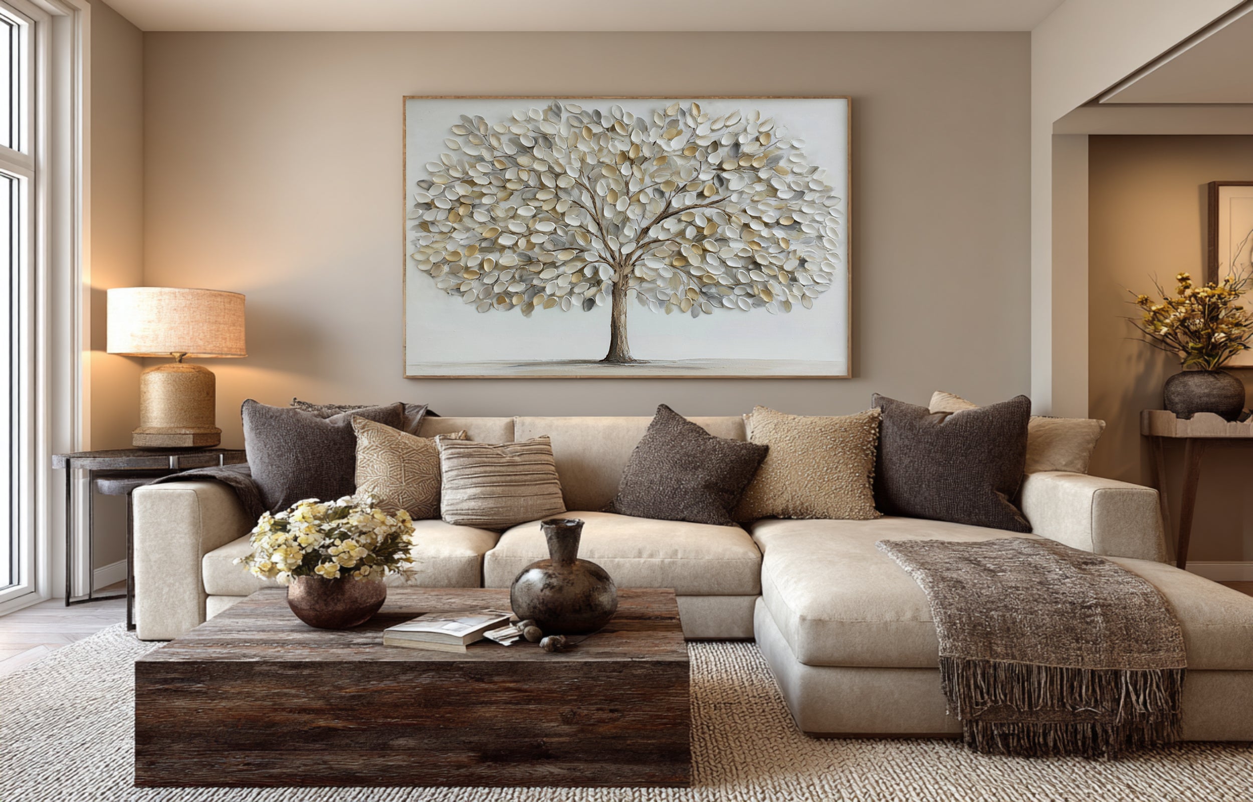 Subtle Texture Tree Art | Neutral Home Decor #WG 062