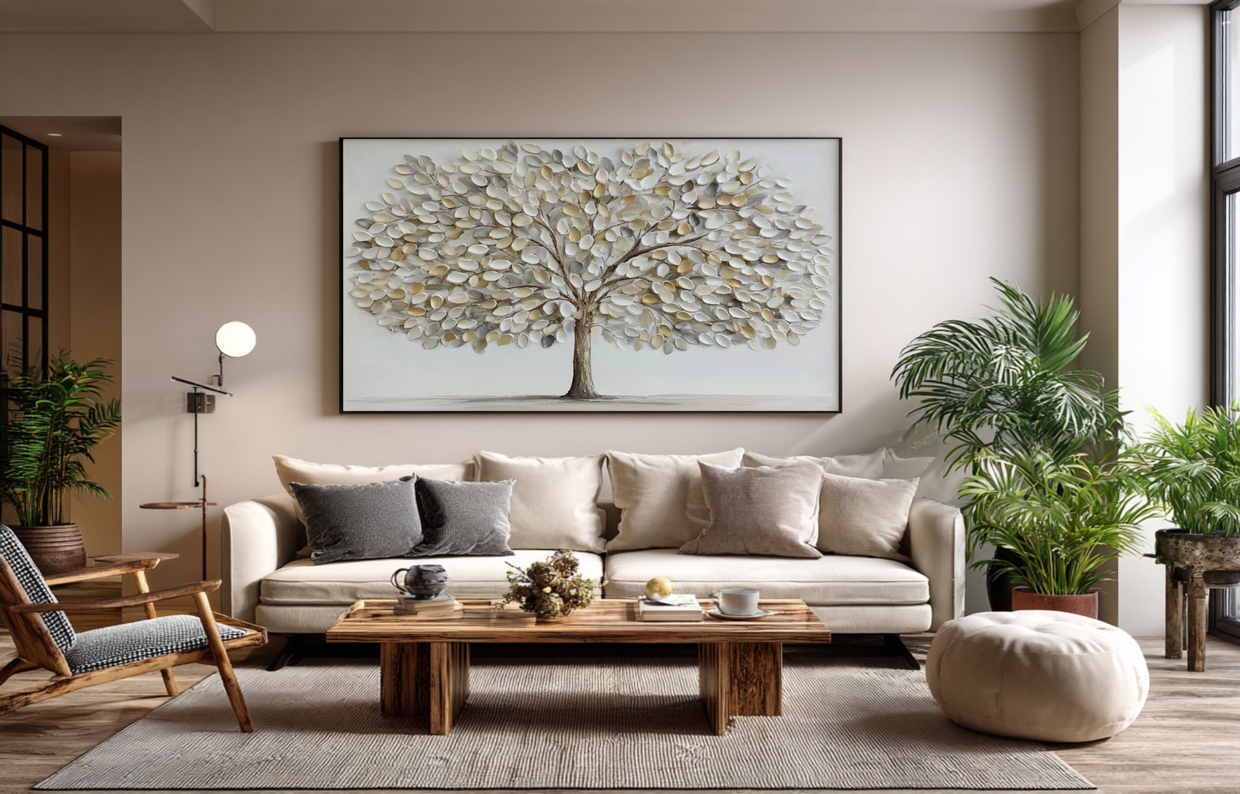 Subtle Texture Tree Art | Neutral Home Decor #WG 062