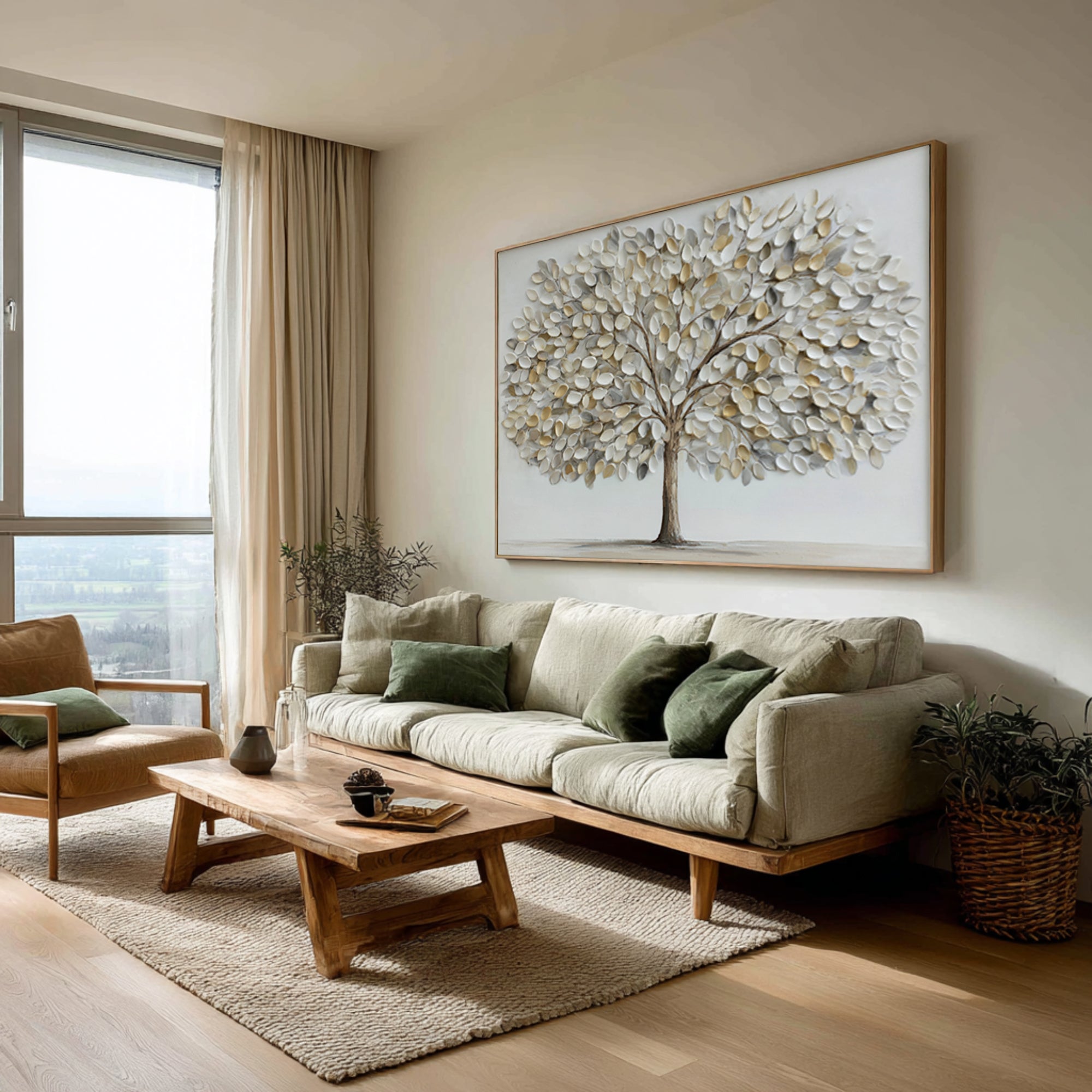Subtle Texture Tree Art | Neutral Home Decor #WG 062