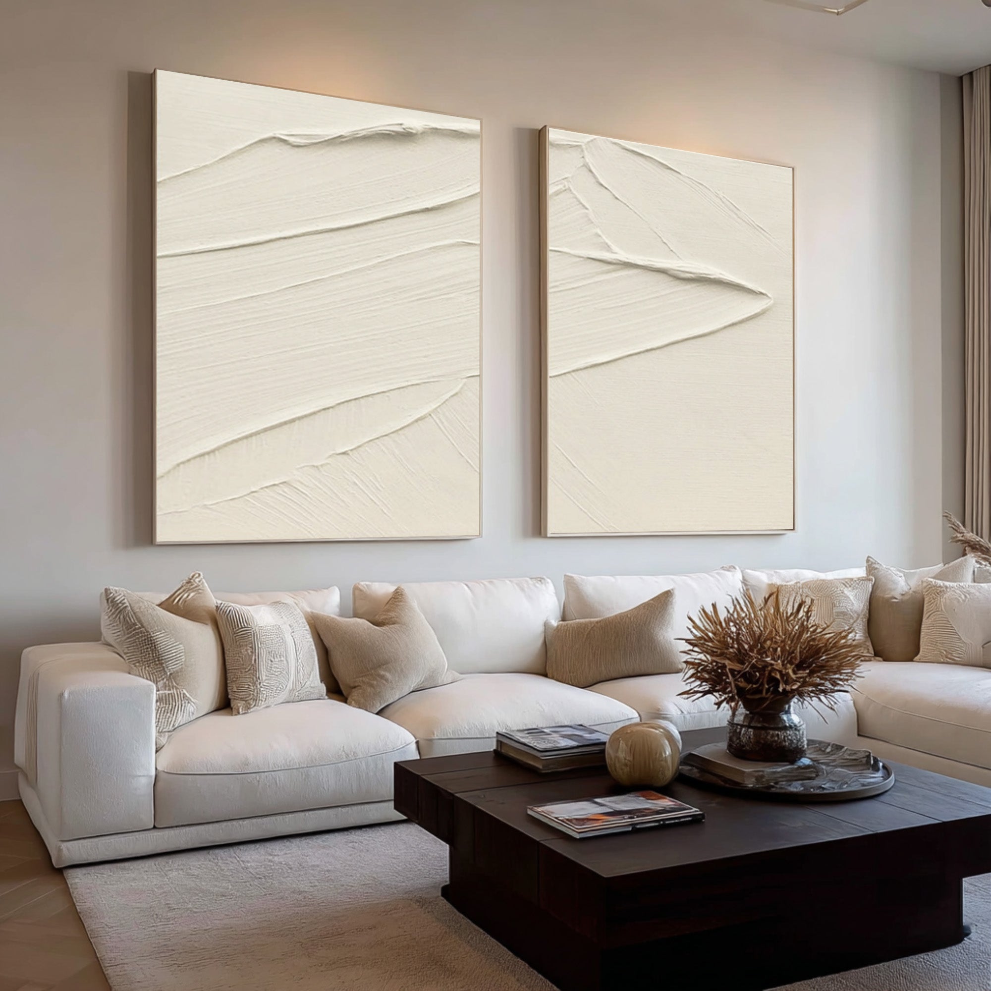 Minimalist Ocean Wave Impasto Home Art Decor #WG 074