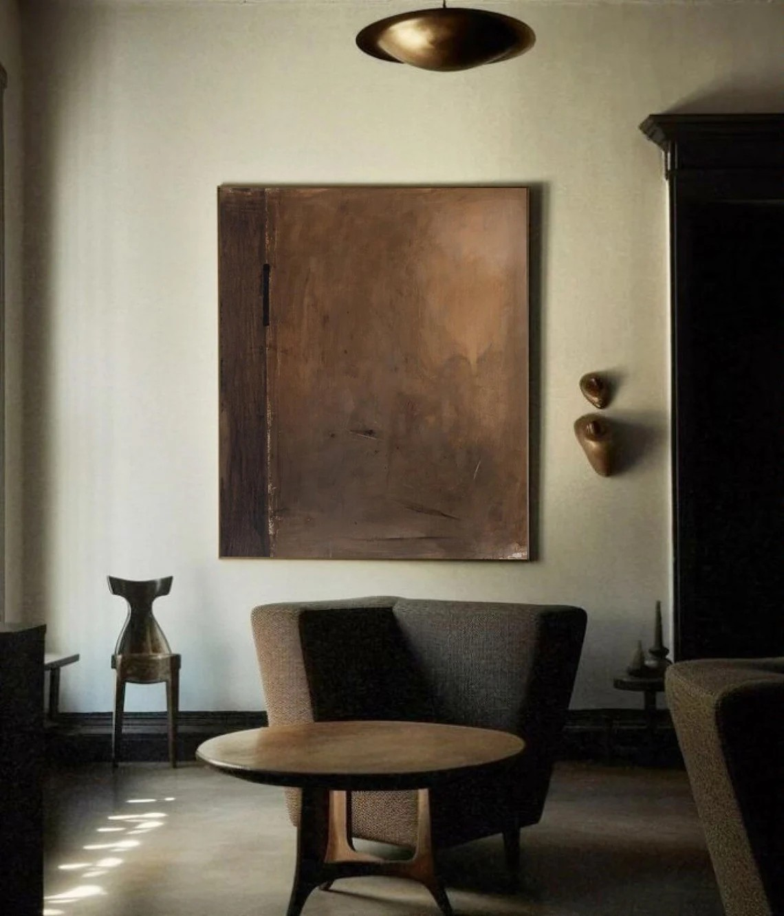 Silent Sediment: Brown Tonal Wabi-Sabi, Modern Textured Piece #BGA 157