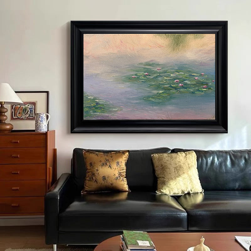 Monet Inspired Lilies, Impressionist Water Art #BGA 184