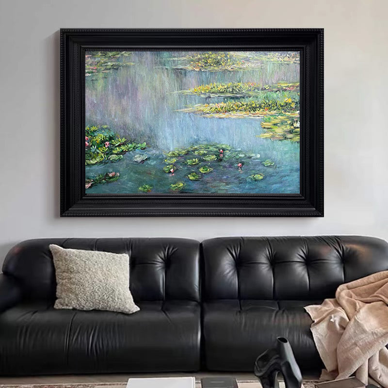 Monet Inspired Water Lilies, Horizontal Impressionist Canvas #BGA 170