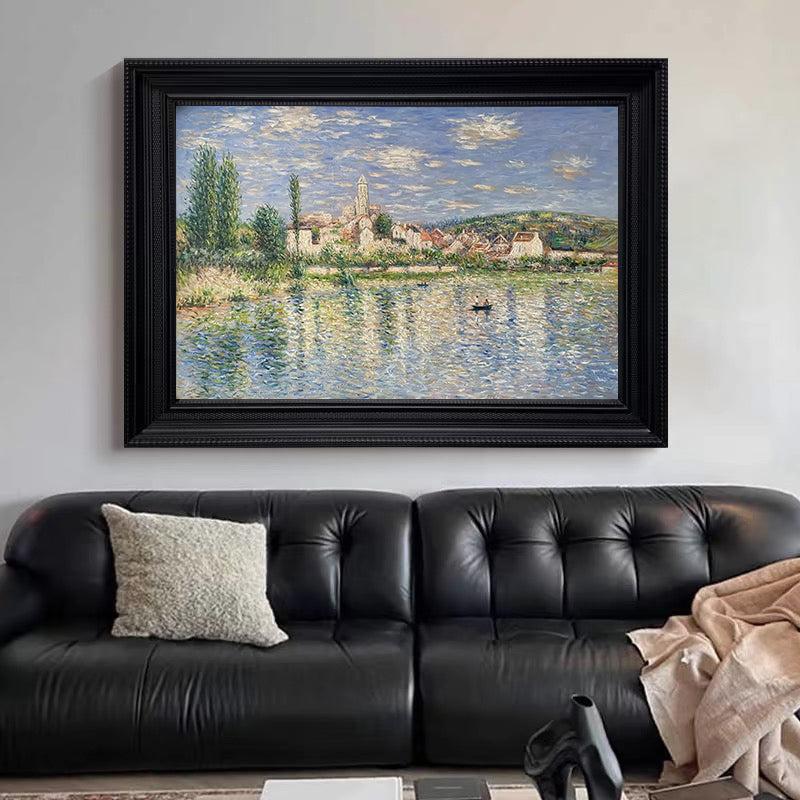 Monet's Vétheuil View: Seine Landscape, Impressionist Art #BGA 192