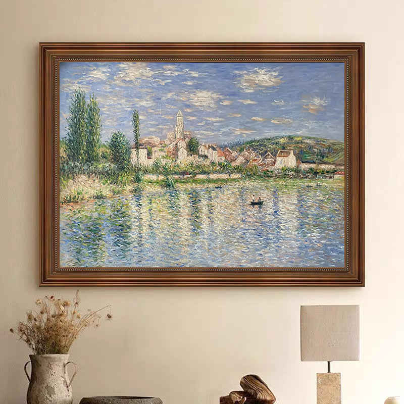 Monet's Vétheuil View: Seine Landscape, Impressionist Art #BGA 192