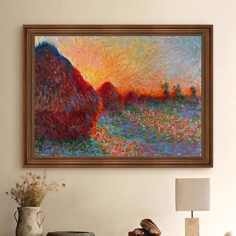 Monet Inspired Landscape, Sunset Palette Art #BGA 185
