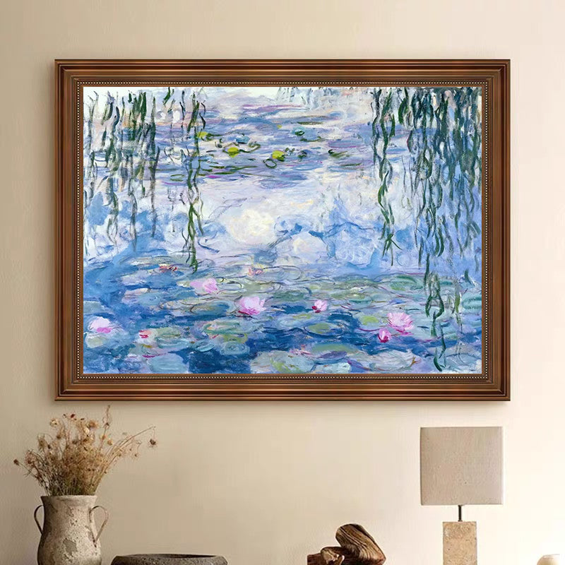 Willow & Lilies: Monet-Esque Water Garden Wall Art #BGA 193