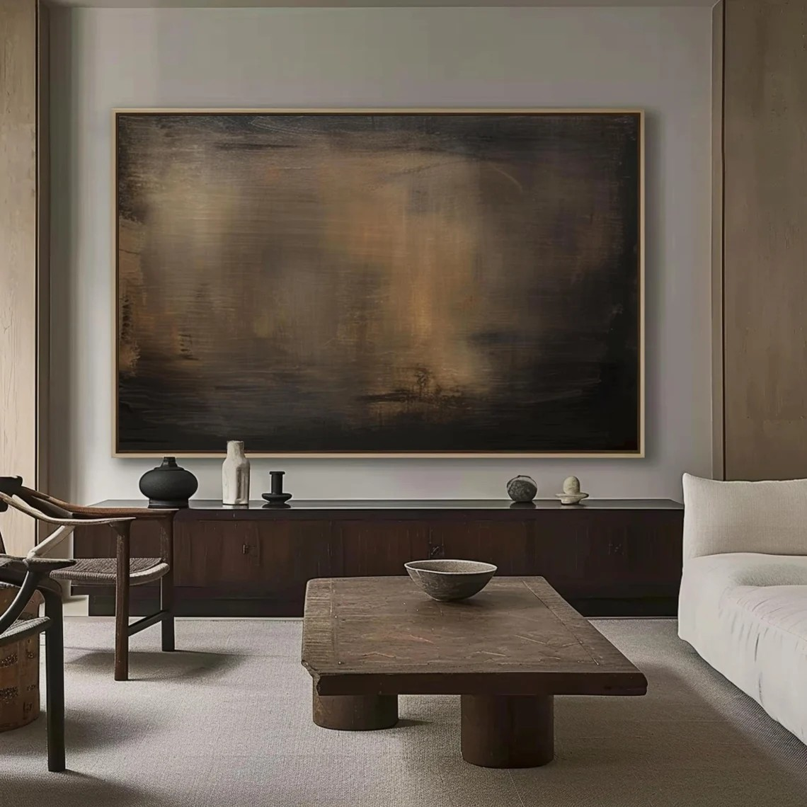 Moody Abstract Landscape Wall Art, Textured Minimalist Decor #BGA 132