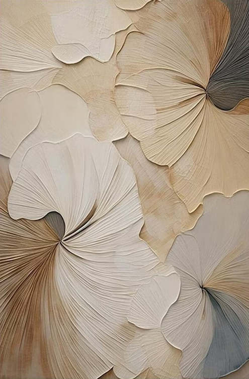 Neutral Bloom: Minimalist Floral Canvas, Elegant Beige Palette #BGA 205