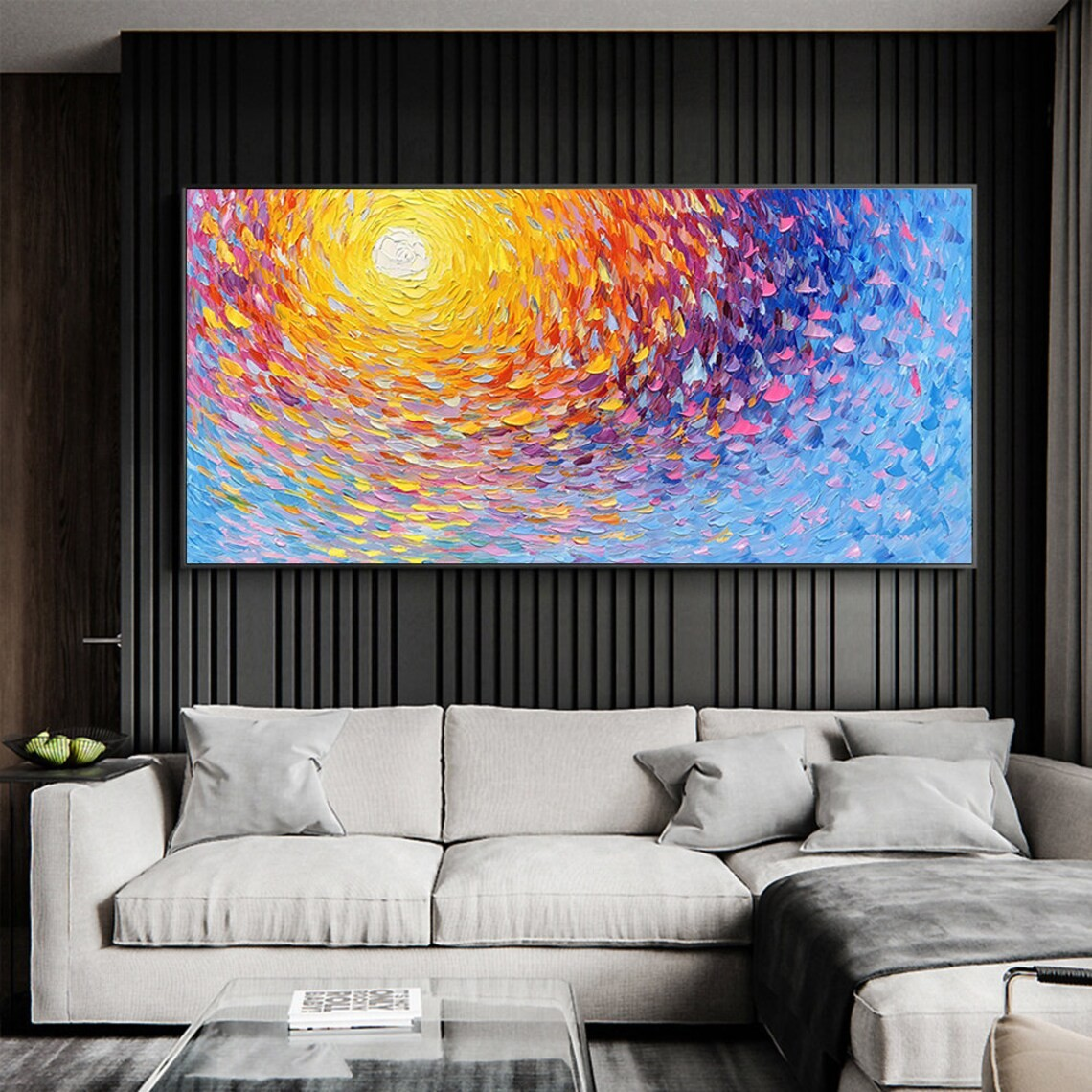 Dynamic Swirl Abstract Wall Art with Vibrant Colors #BGA 045