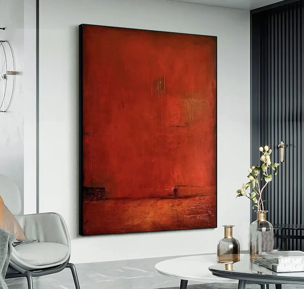 Deep Red Minimalist Wall Art #BGA 057