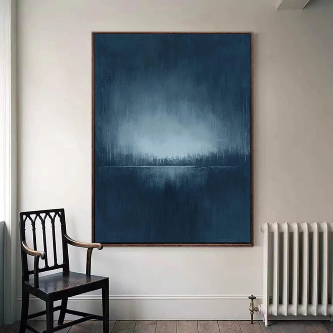 Urban Haze: Abstract Blue Cityscape, Atmospheric Depth Art #BGA 165