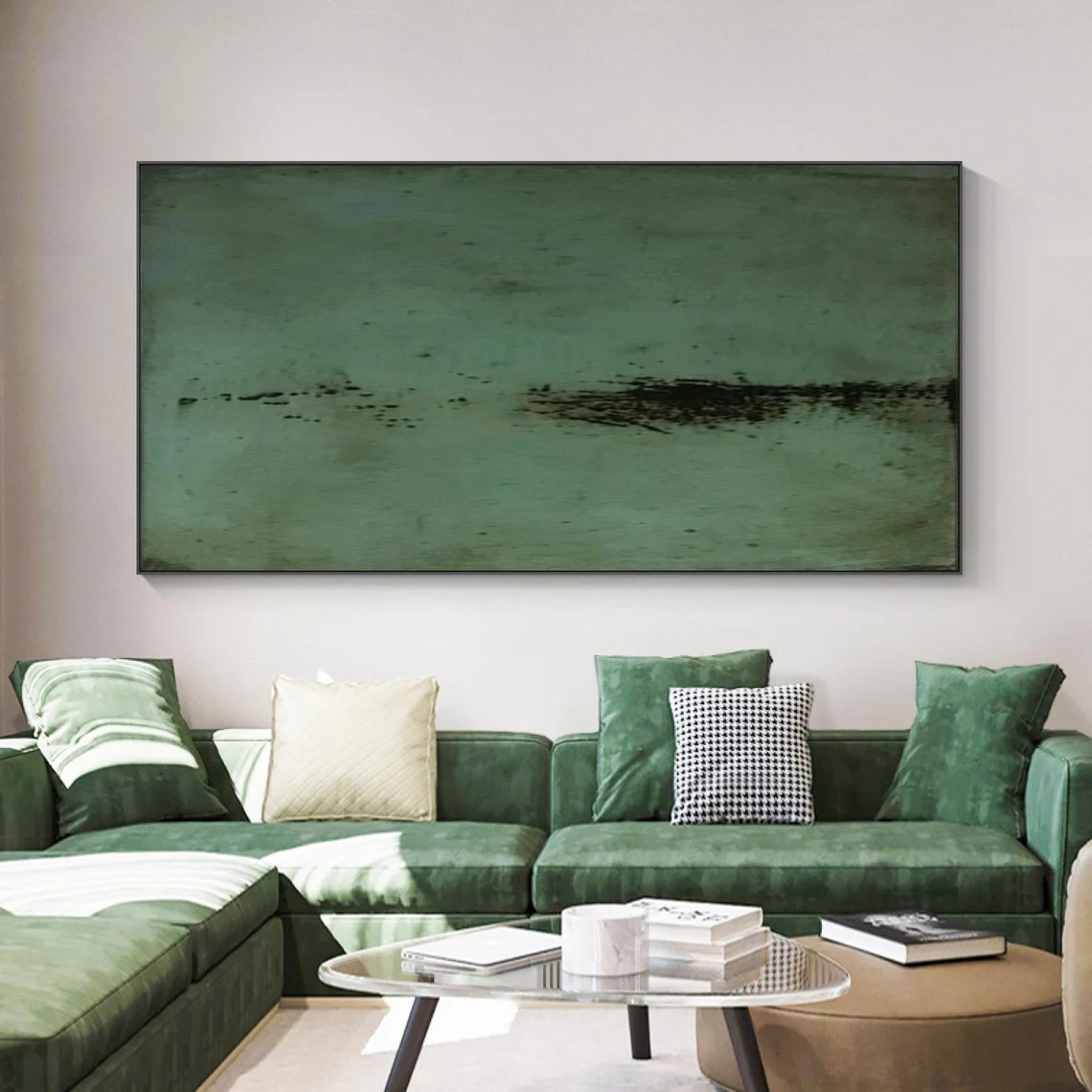 Modern Green Landscape Serene Abstract, Unique Wall Decor #BGA 151