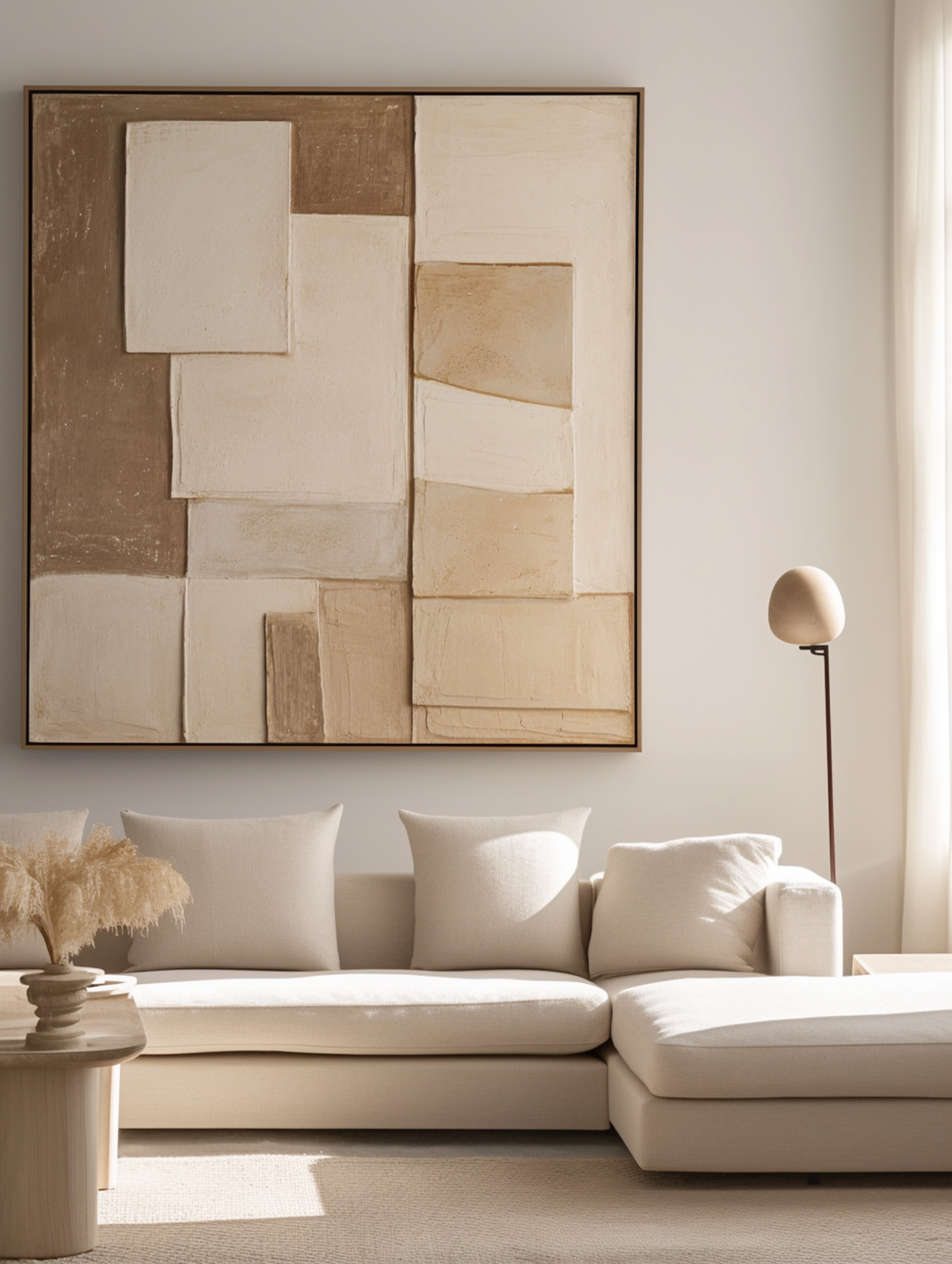 Wabi Sabi Neutral Canvas with Softly Textured Imperfect Forms #BGA 289