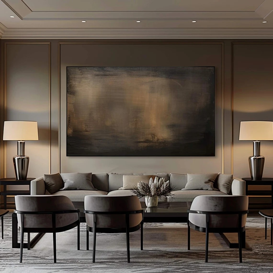 Moody Abstract Landscape Wall Art, Textured Minimalist Decor #BGA 132