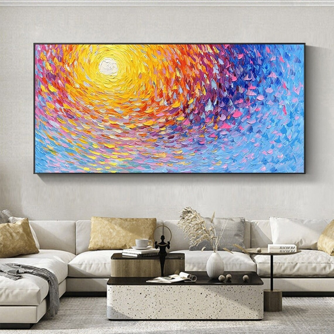 Dynamic Swirl Abstract Wall Art with Vibrant Colors #BGA 045