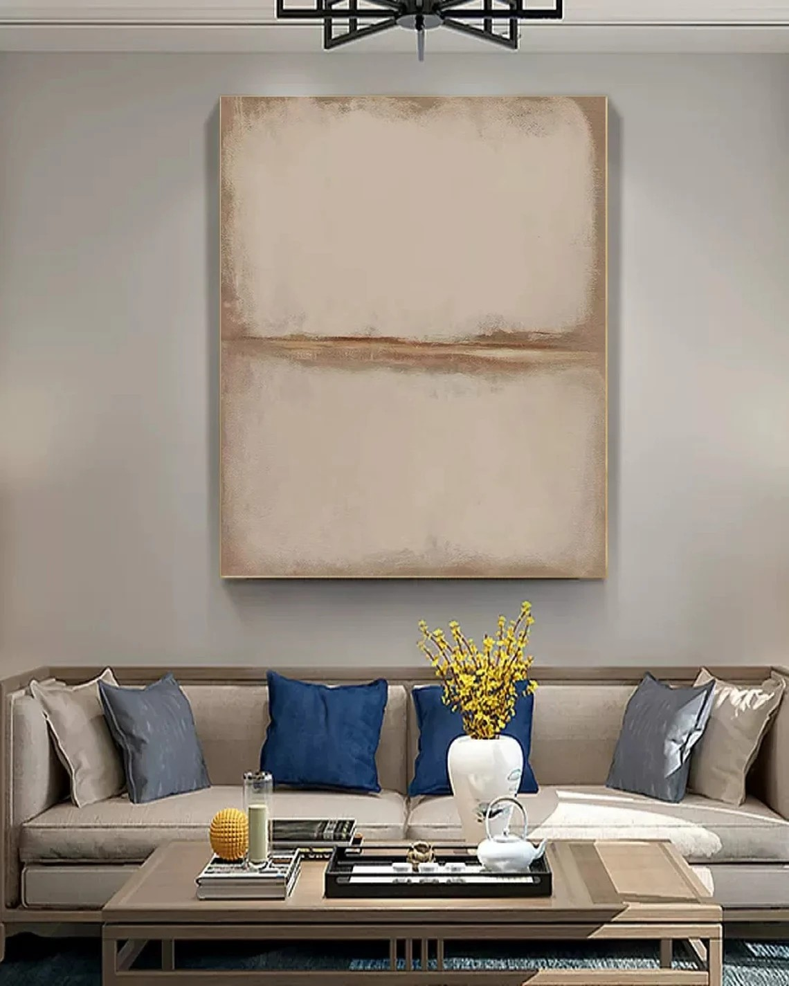 Beige and Brown Landscape Abstract Art, Modern Wall Decor #BGA 139