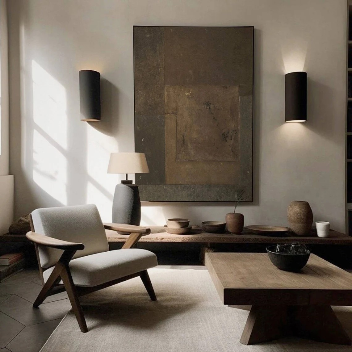 Contemporary Brown Wall Art, Textured Minimalist Design #BGA 158