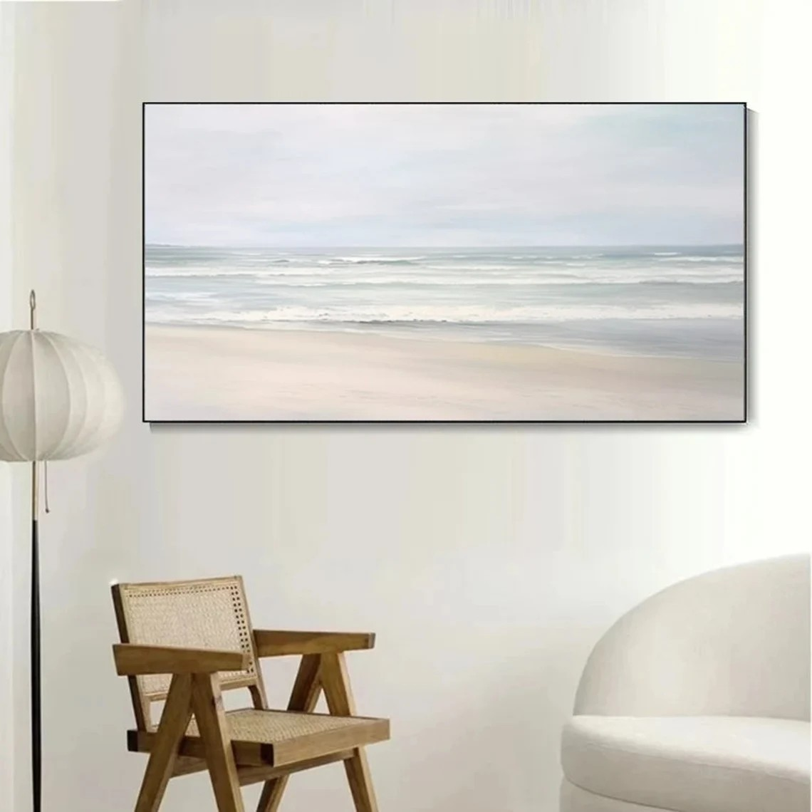 Elegant Beach Scene Canvas Wall Art #BGA 055